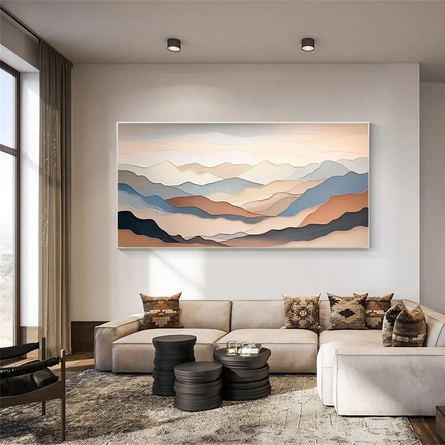 Abstract Mountain Textured Canvas Art