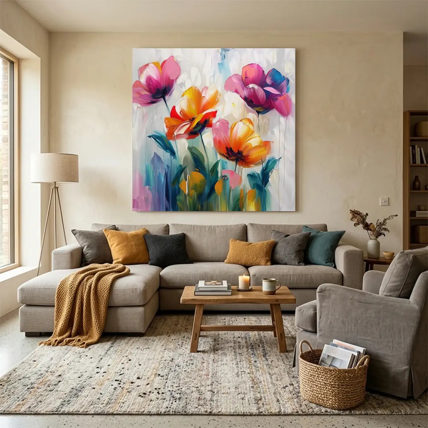 Colorful Flower Abstract Wall Art #FT046