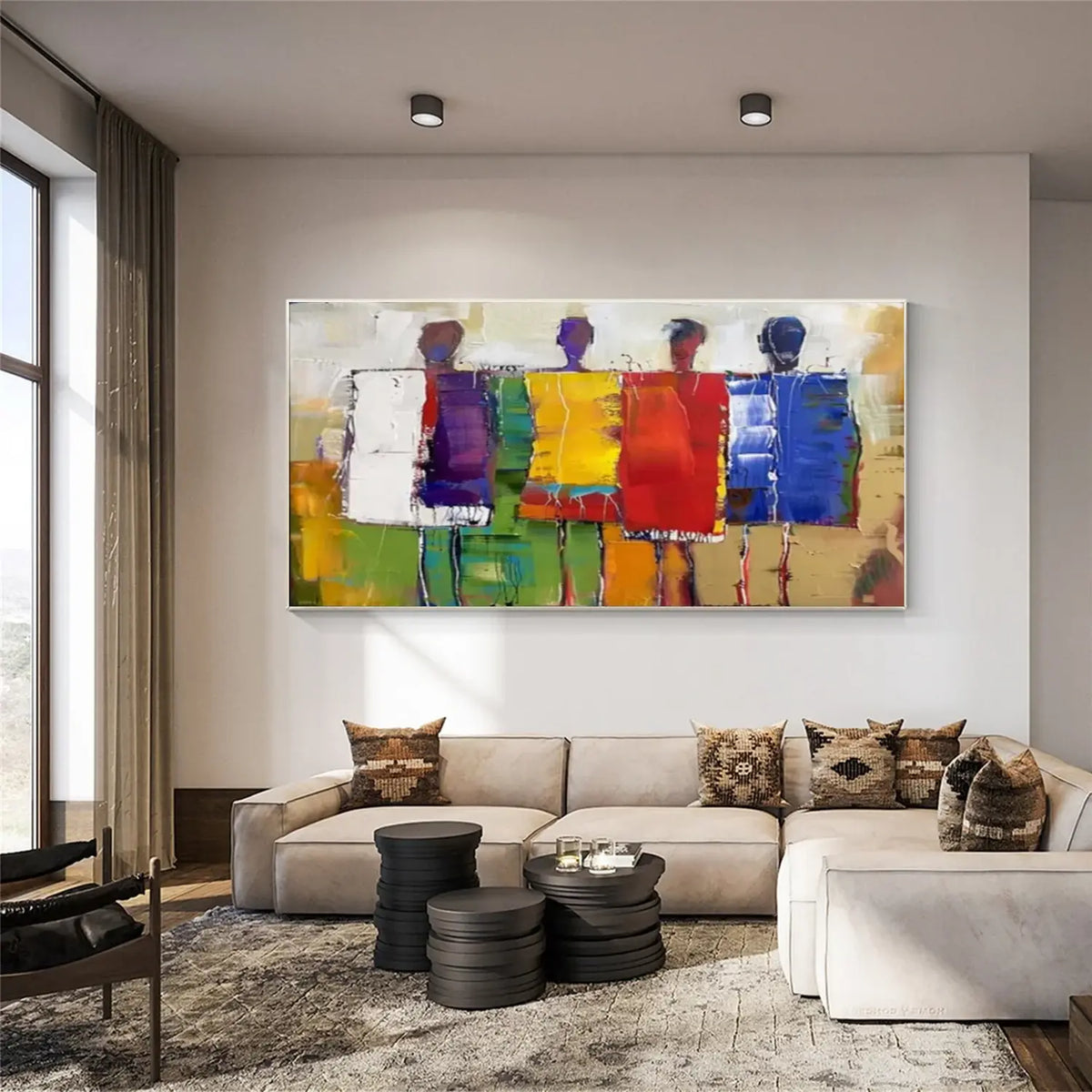 Colorful Abstract People Canvas Art #AW181