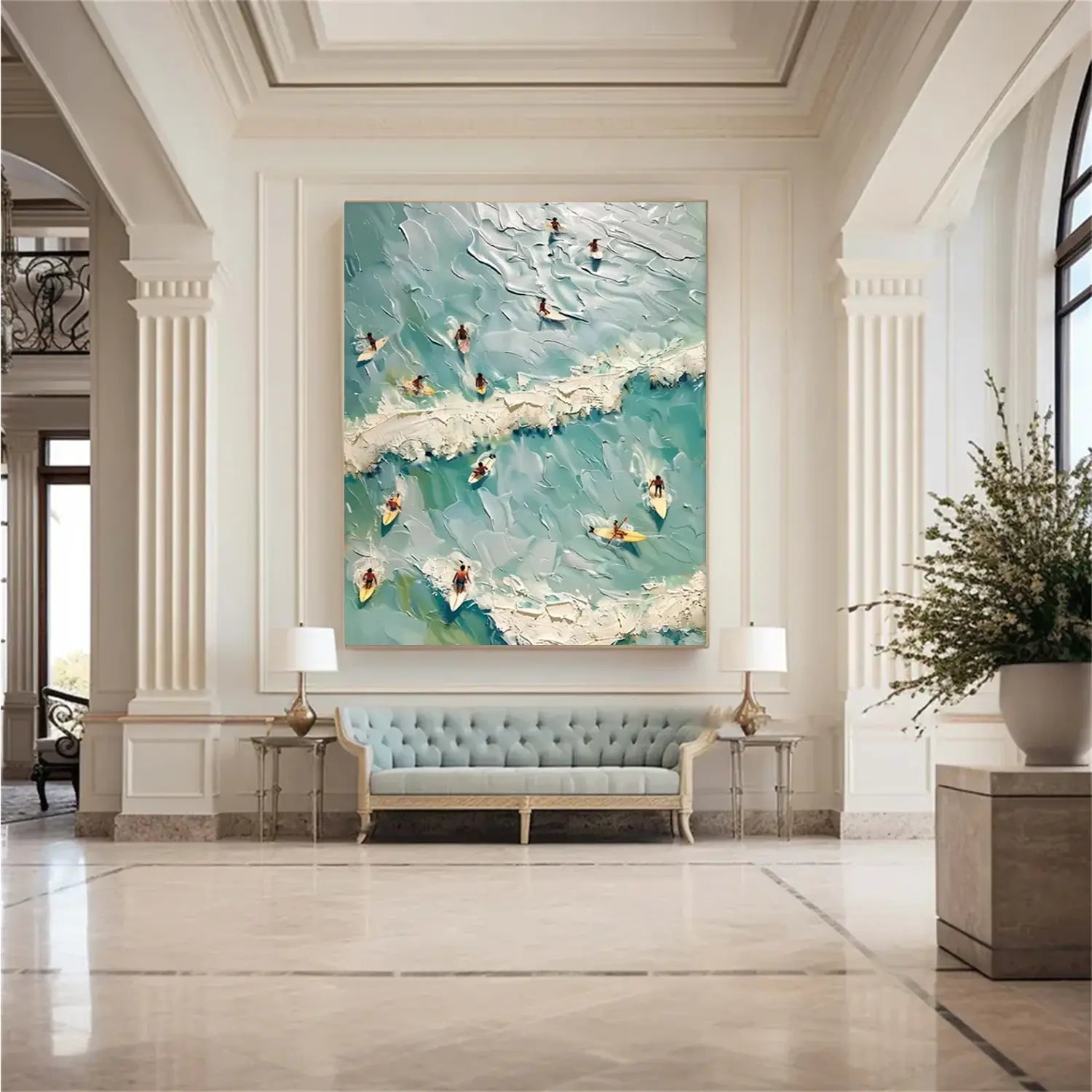 Surfing Sports Textured Wall Art #SC013