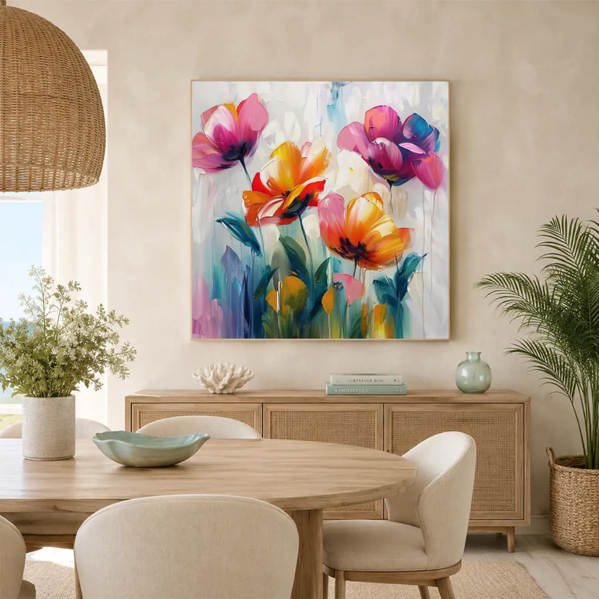 Colorful Flower Abstract Wall Art #FT046