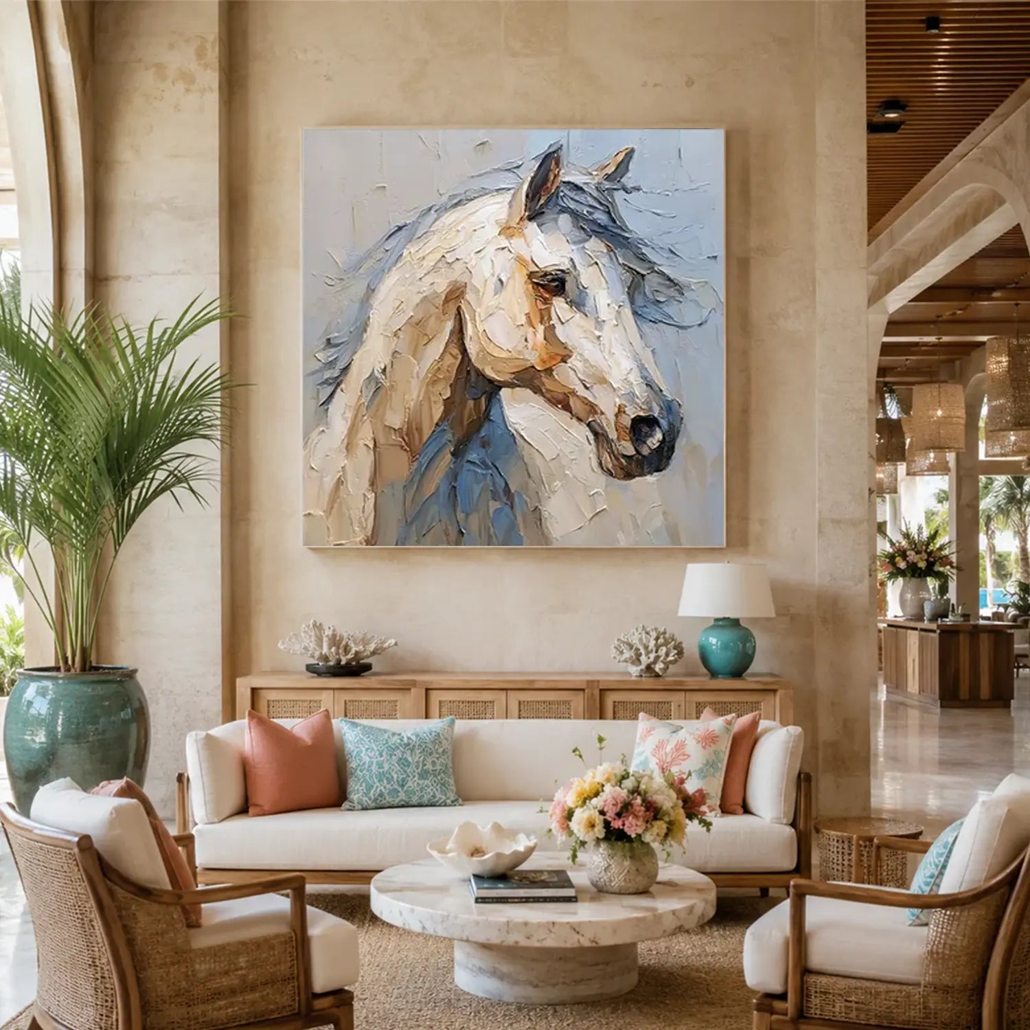 Abstract Animal Horse Textured Wall Art