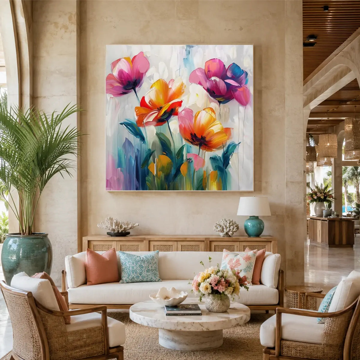 Colorful Flower Abstract Wall Art #FT046
