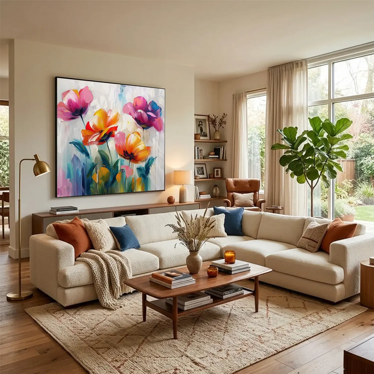 Colorful Flower Abstract Wall Art #FT046