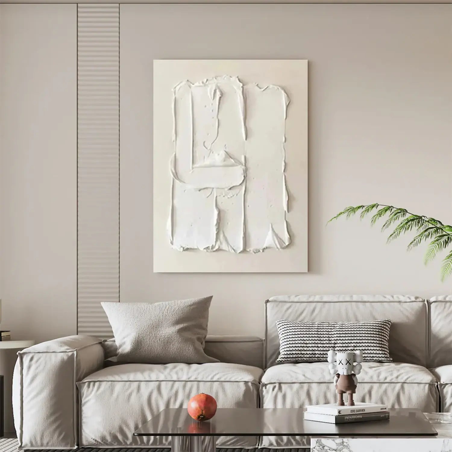 White Minimalist Textured Canvas
