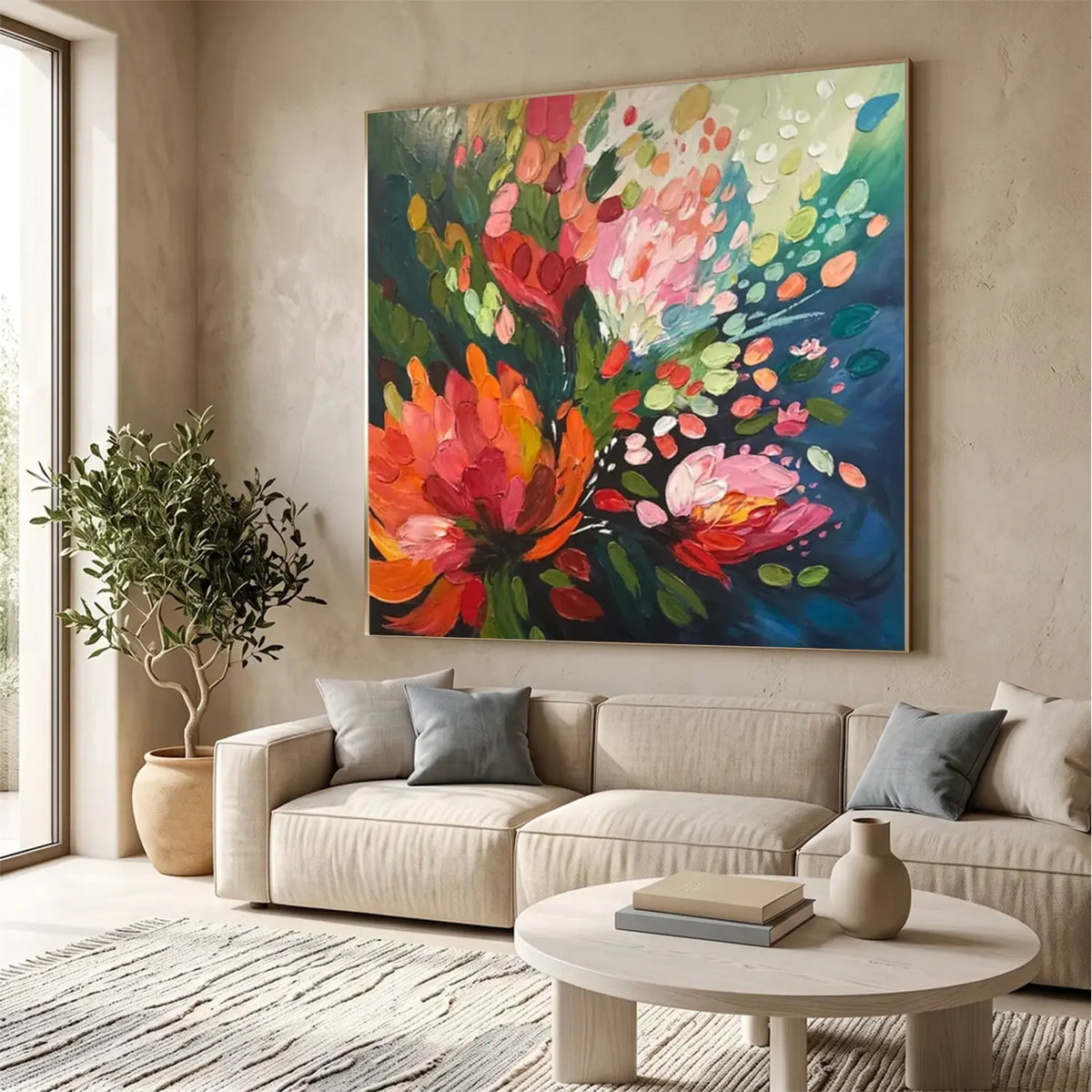 Colorful Flower Abstract Wall Art #FT047