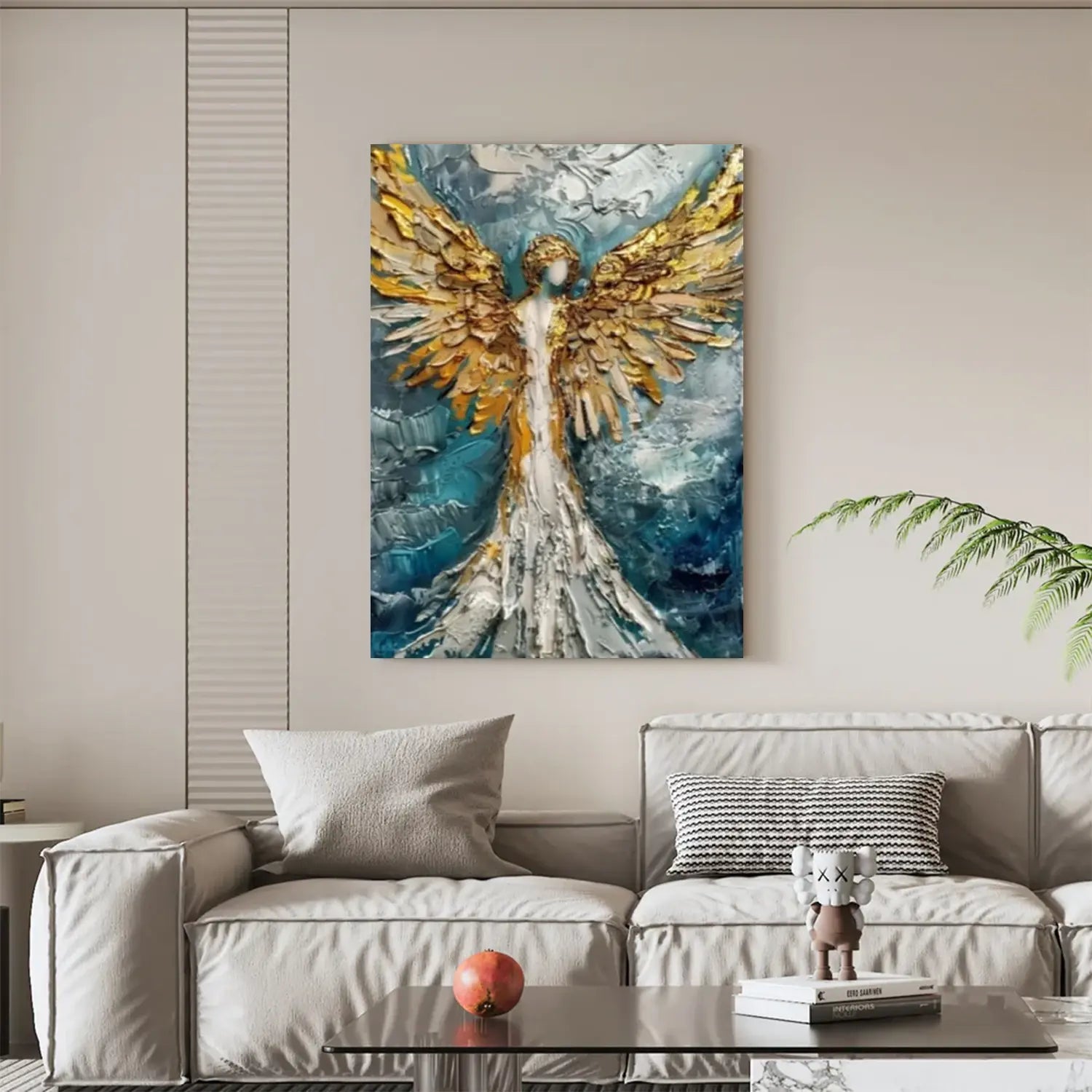 Abstract Angel Portrait Textured Canvas Art #LA003
