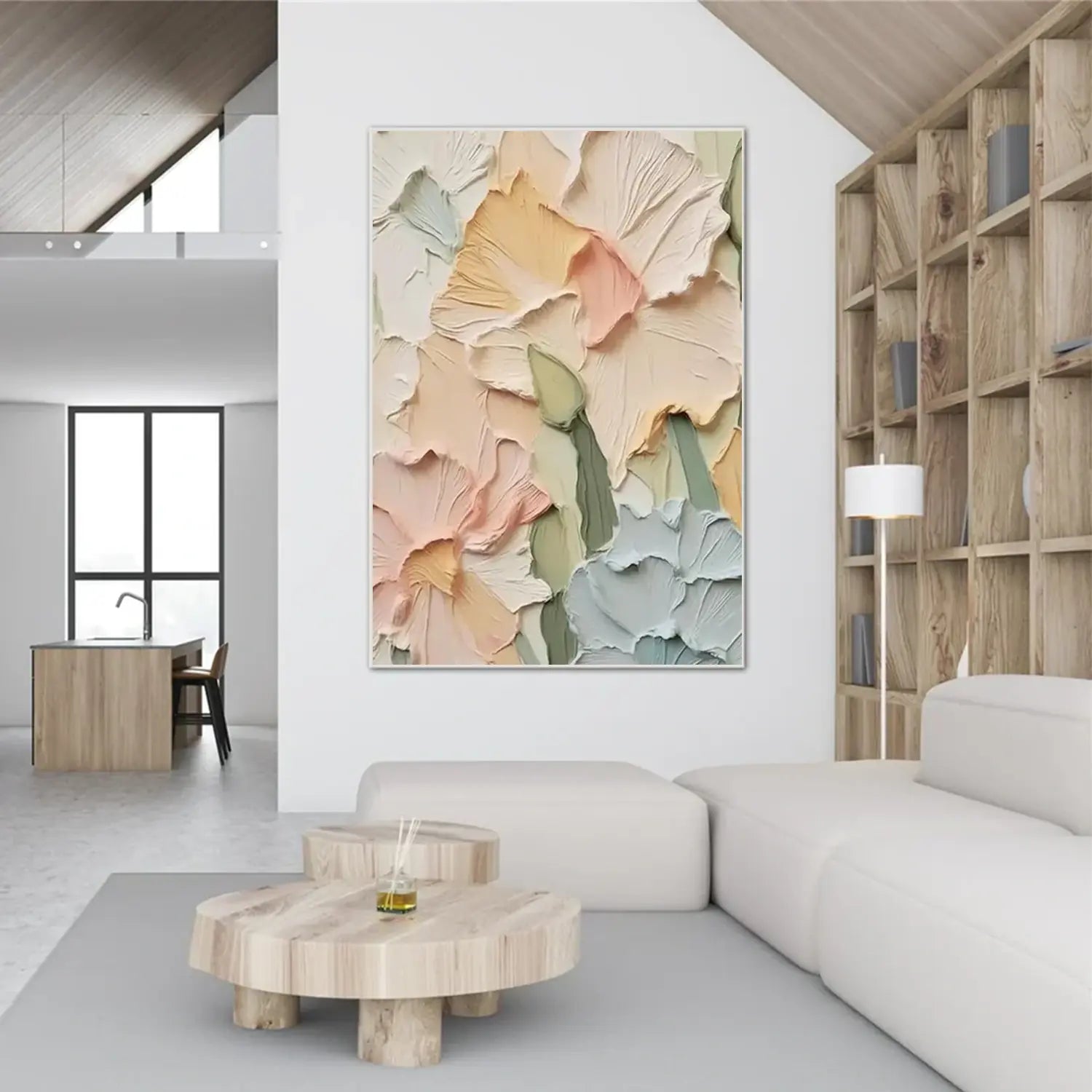 Colorful Flower Textured Painting Canvas