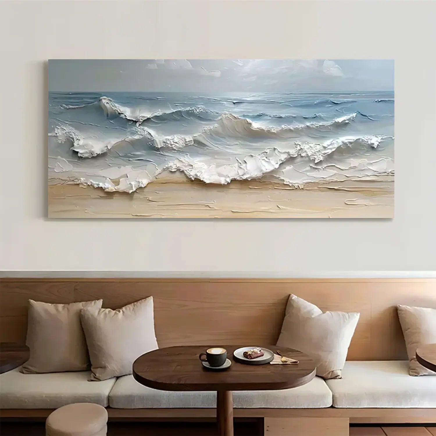 Abstract Ocean And Sky Textured Canvas Art