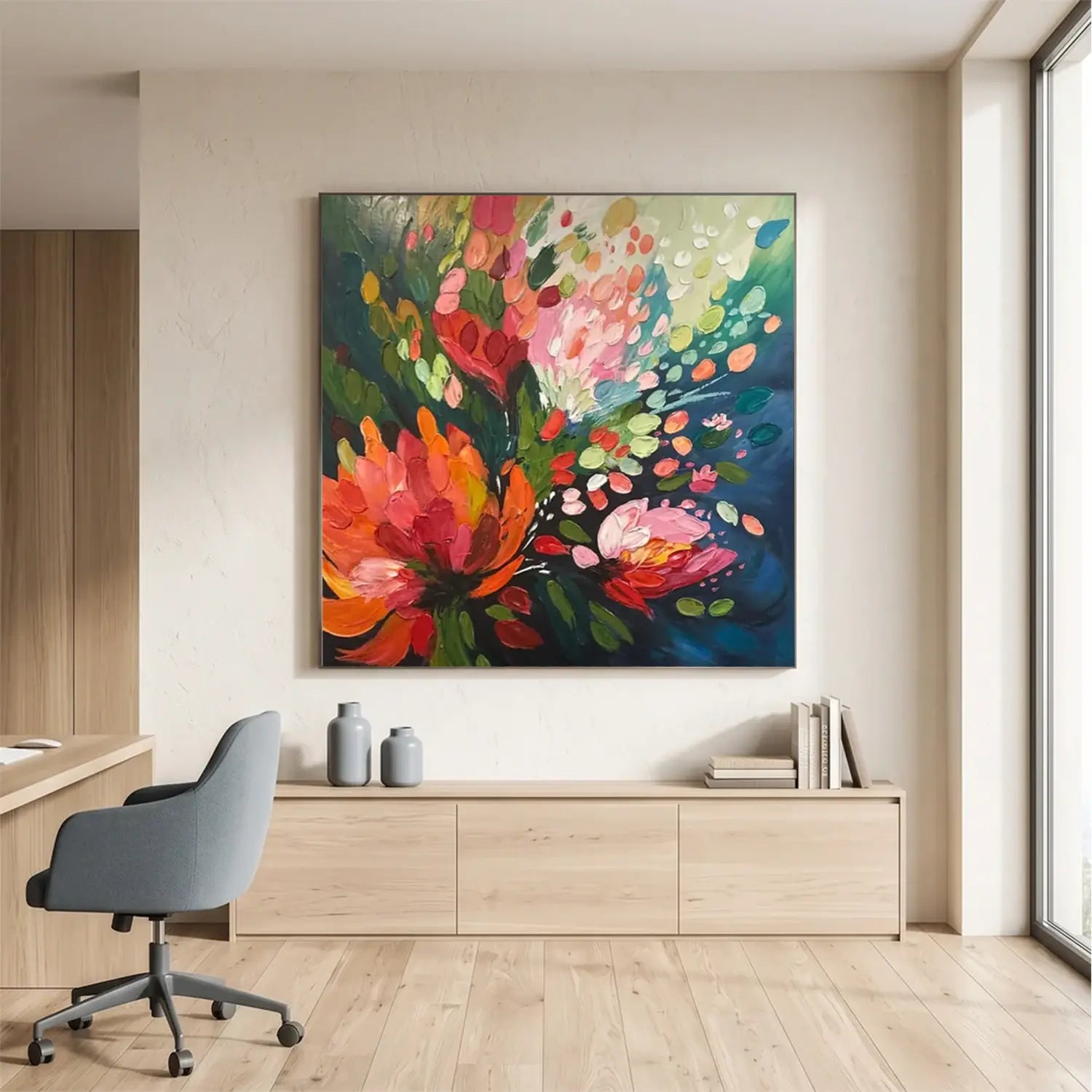 Colorful Flower Abstract Wall Art #FT047