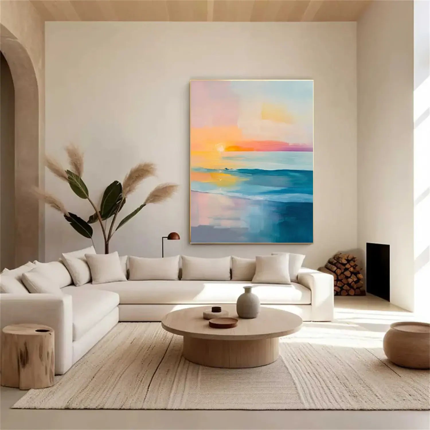 Colorful Ocean And Sky Abstract Wall Art #OS050