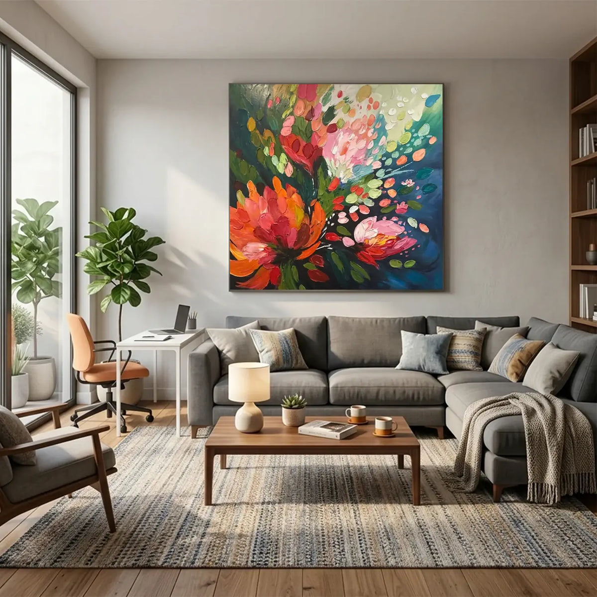 Colorful Flower Abstract Wall Art #FT047