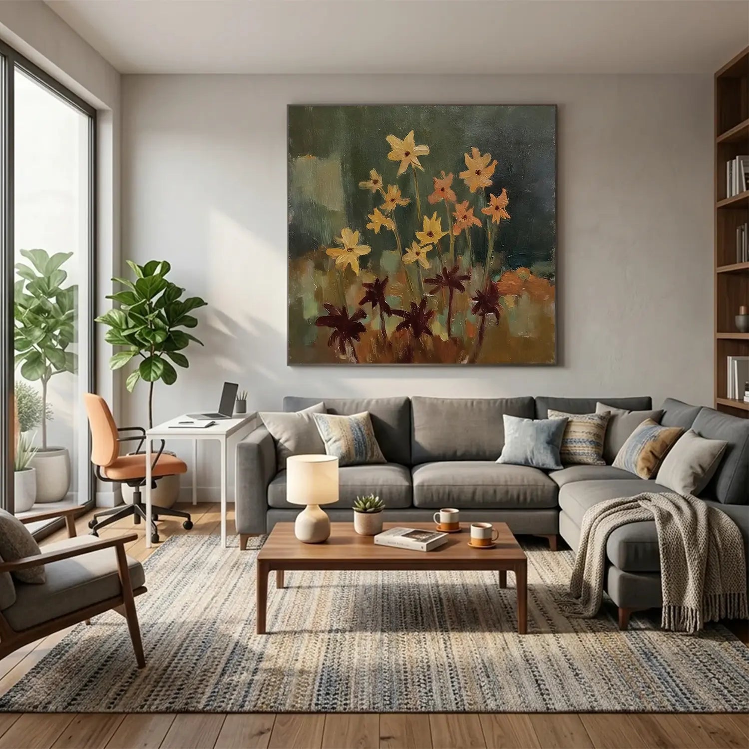 Abstract Flower Canvas Art #FT045