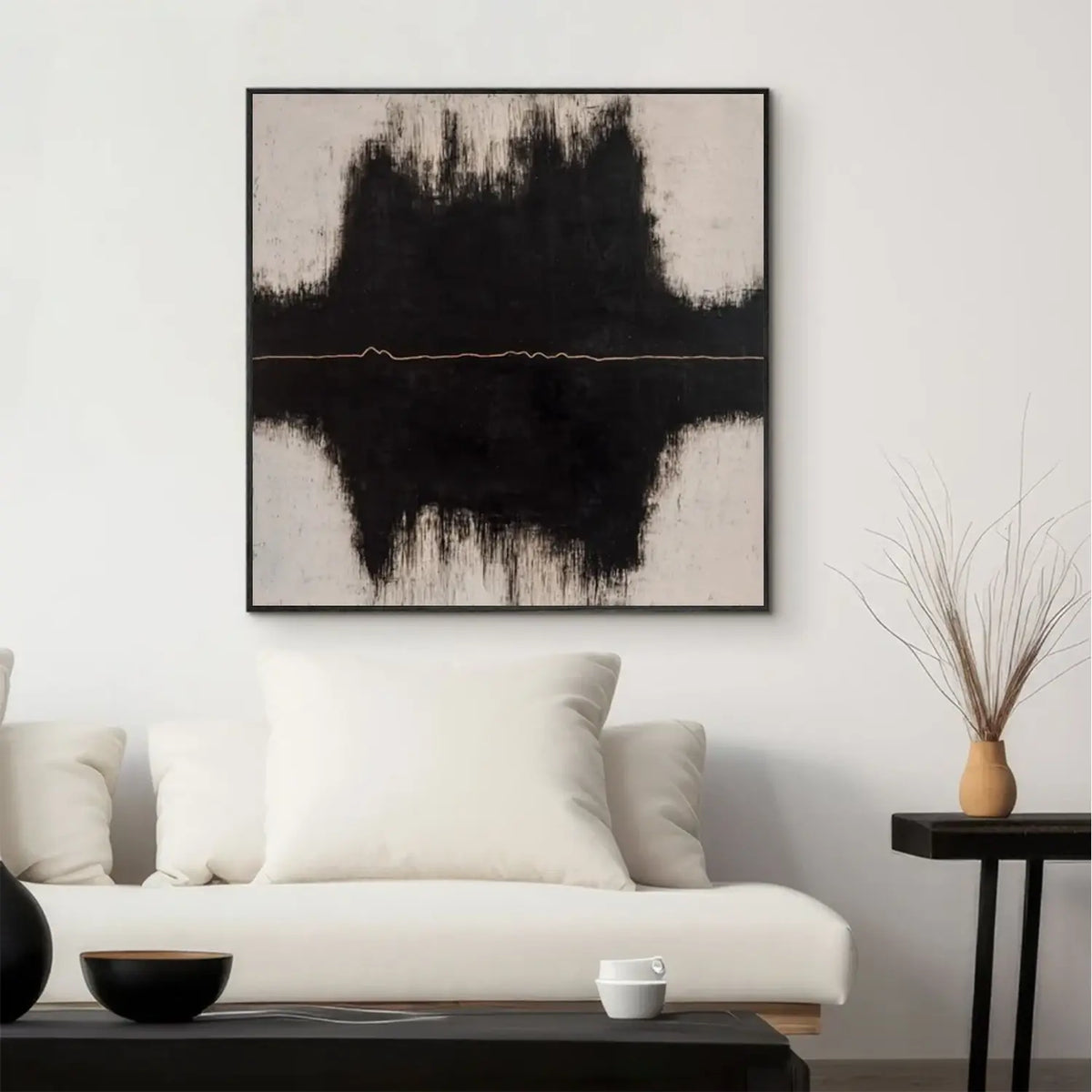 Black Minimalist Canvas Art #MM012