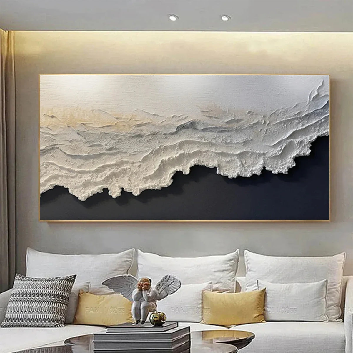 Ocean And Sky Textured Canvas Art #OS073
