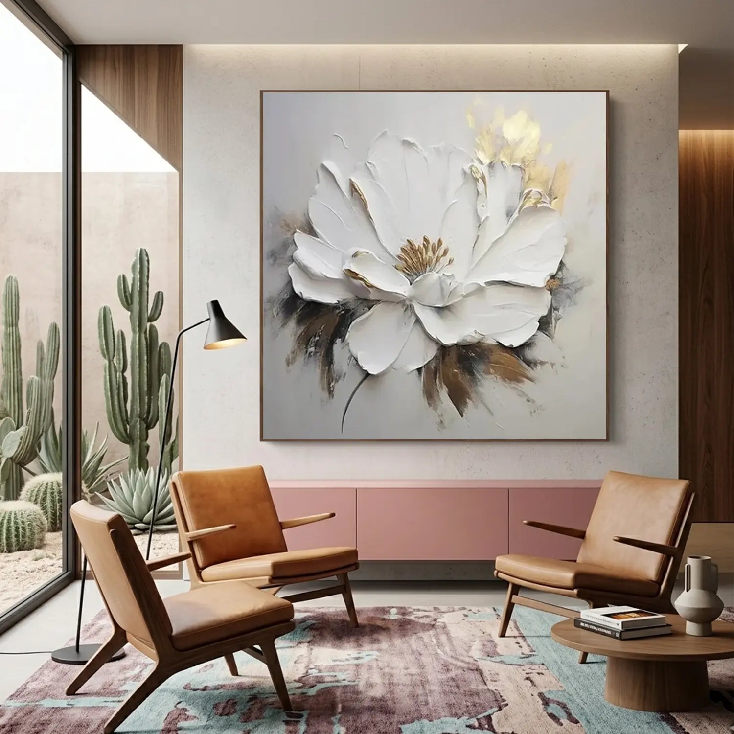 Flower Textured Painting Canvas