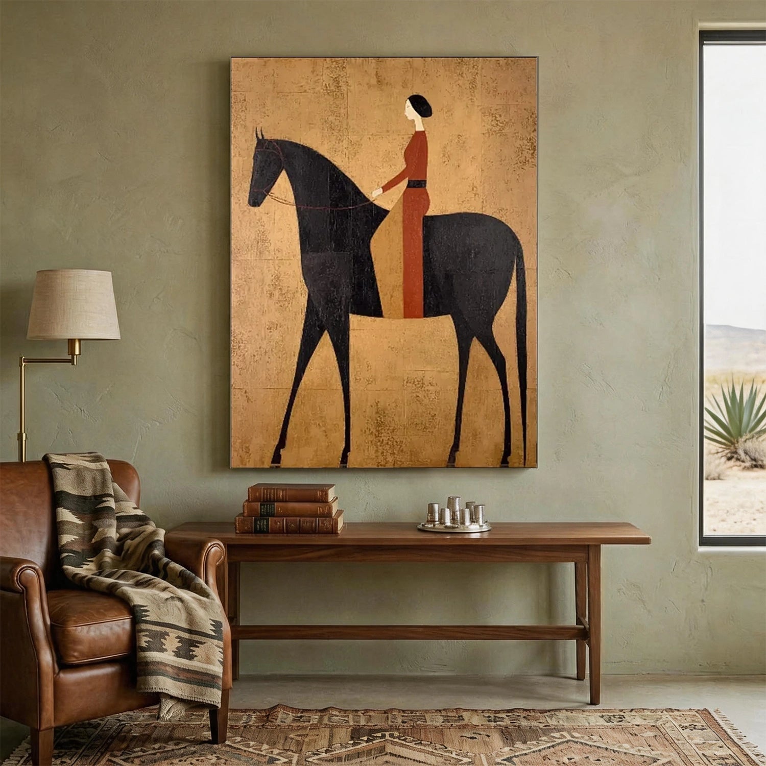 Vintage Americana Art | Crimson Elegance