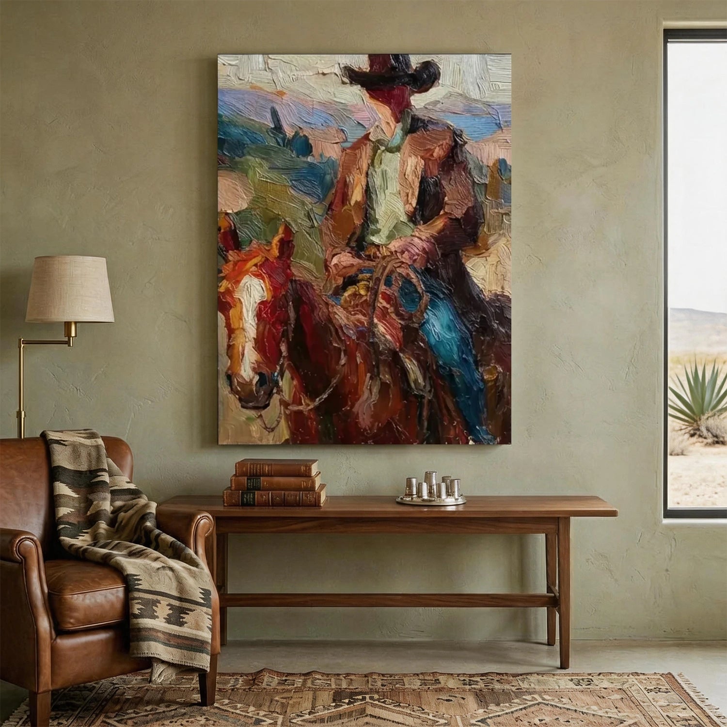 Vintage Americana Art | Crimson Steed Rider