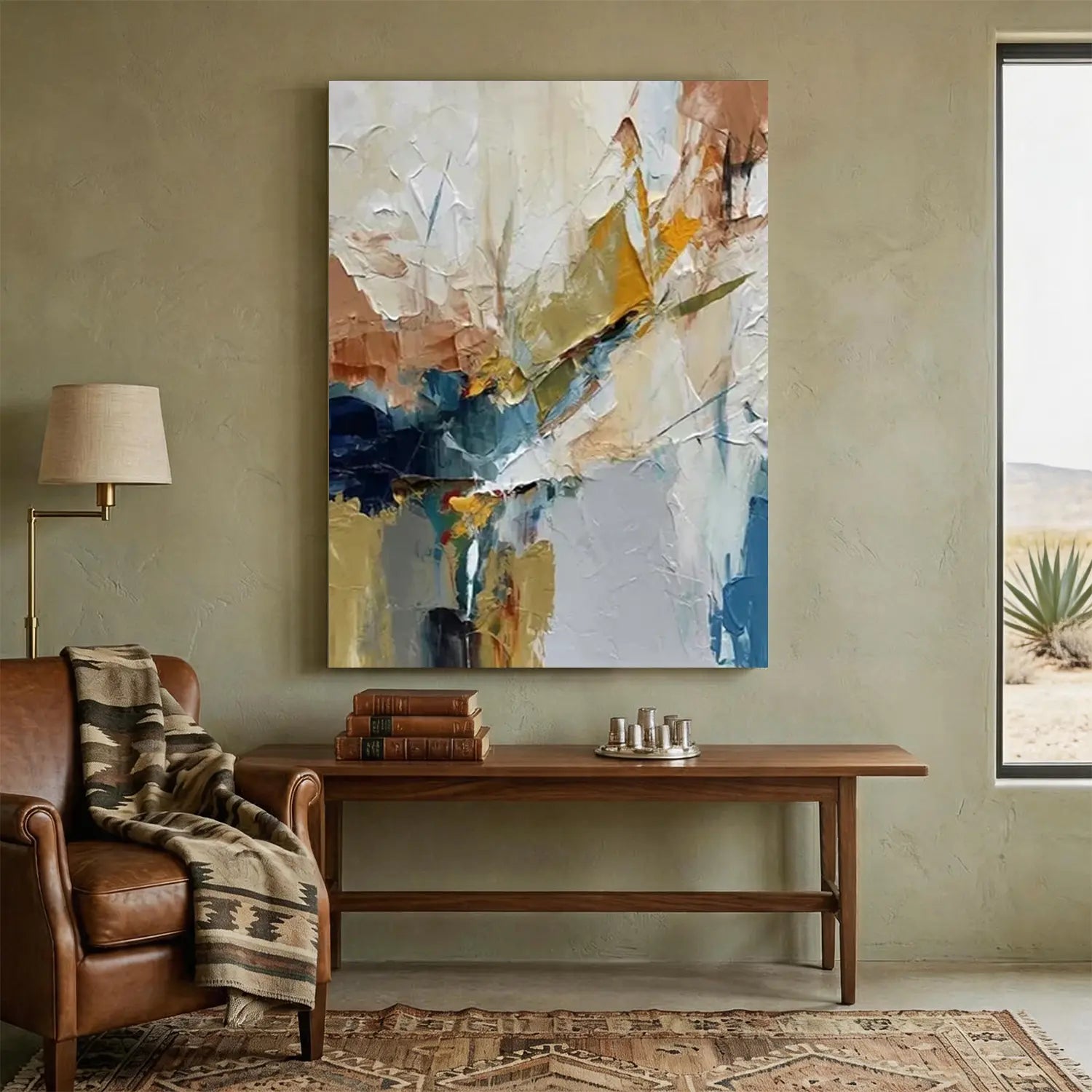 Colorful Abstract Textured Painting Canvas