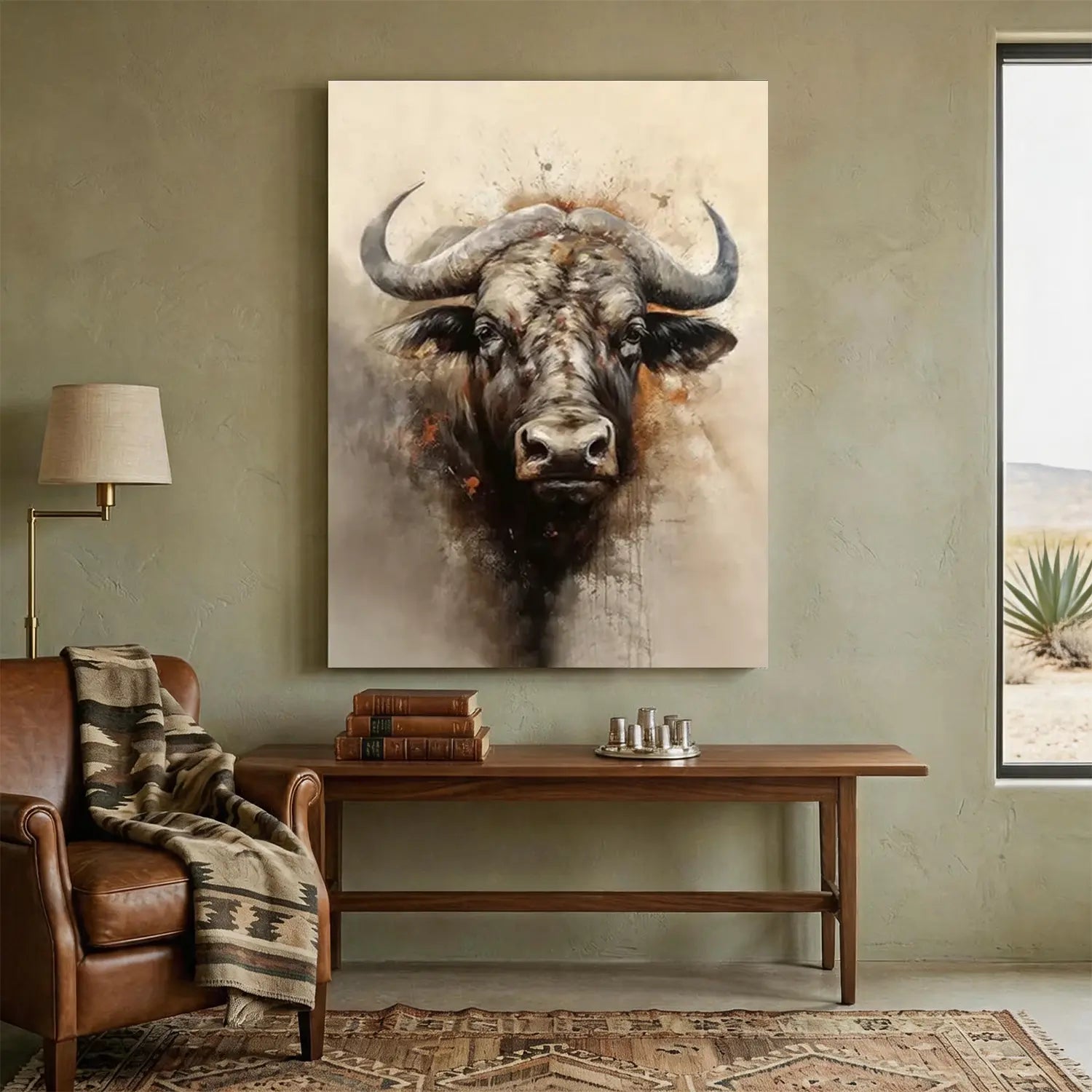 Abstract Animal Buffalo Wall Art