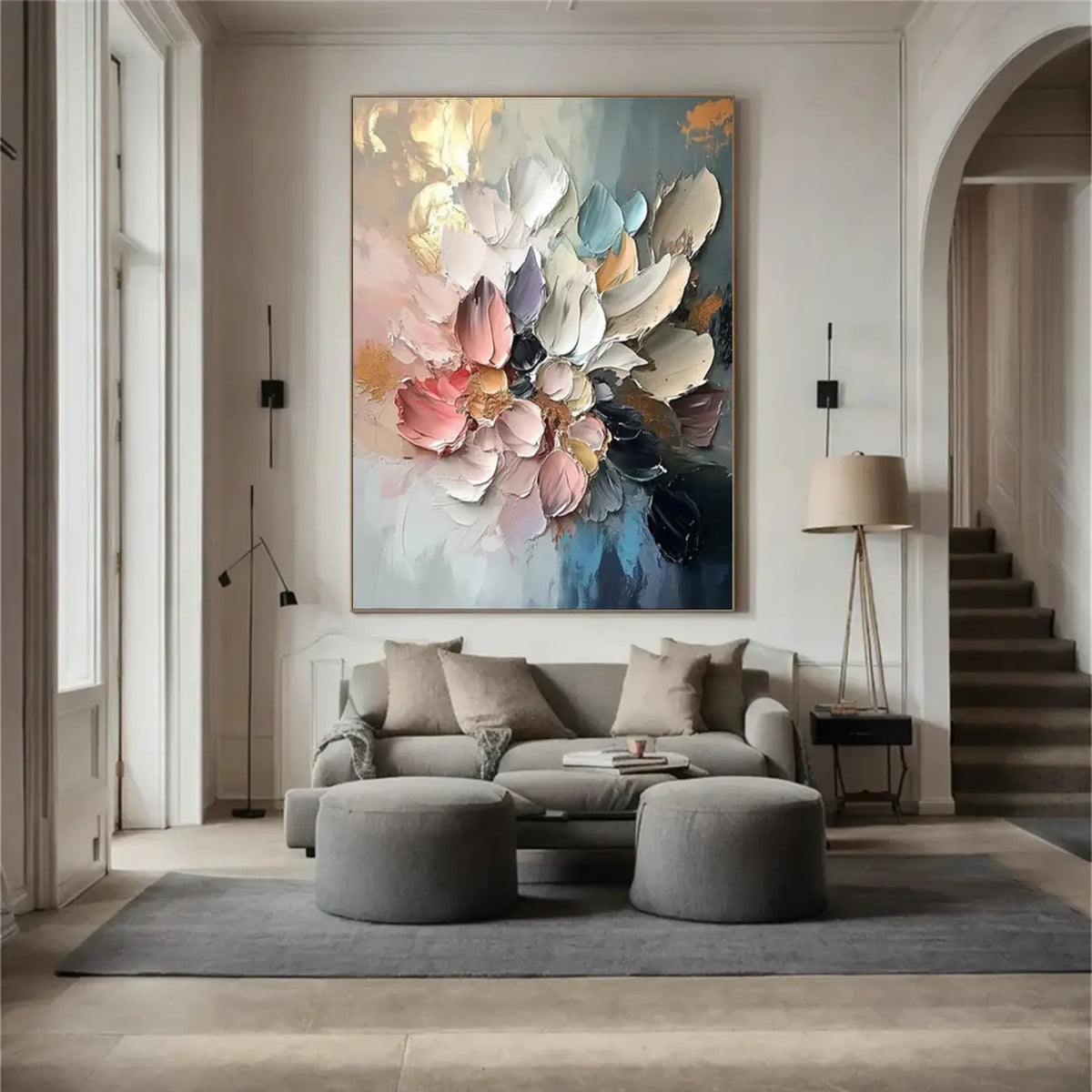 Flower Abstract Textured Wall Art #FT053