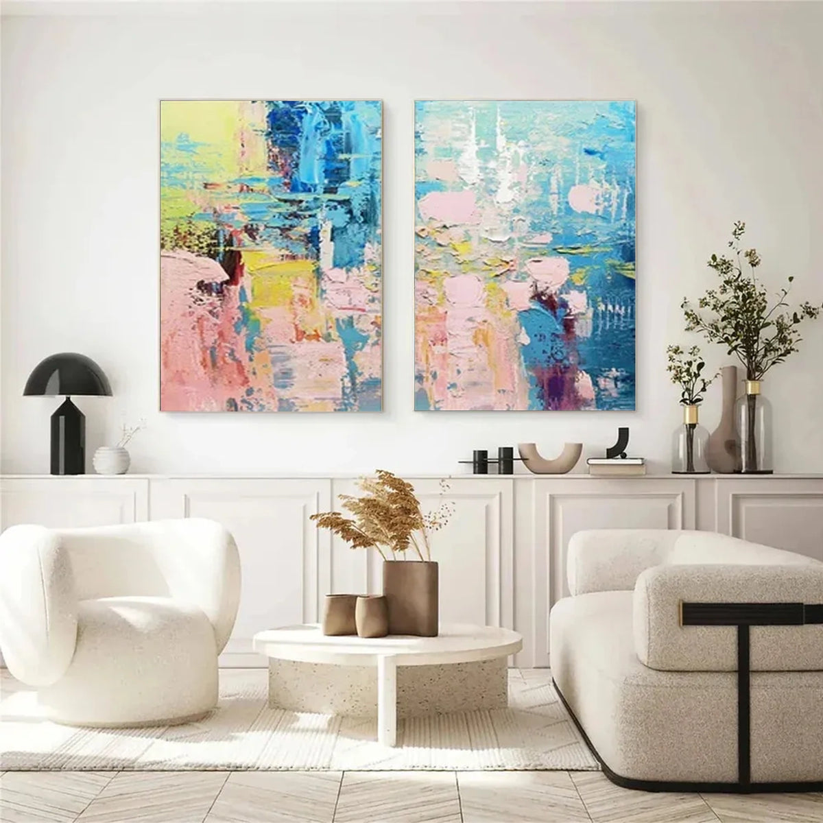Colorful Abstract Wall Art Set of2 #AW183