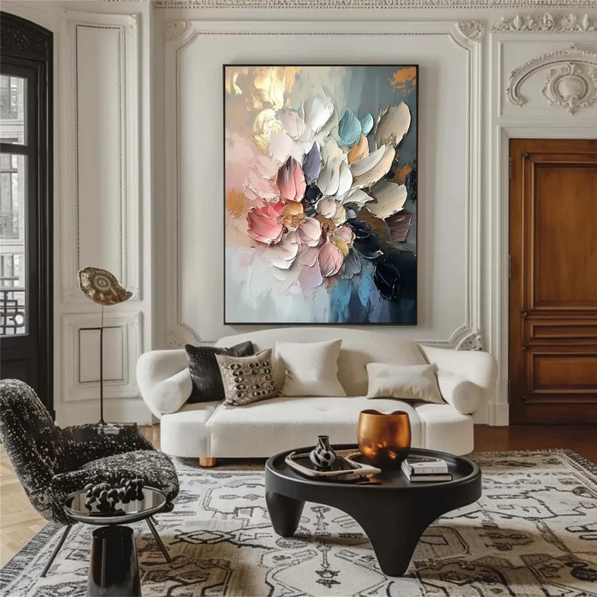 Flower Abstract Textured Wall Art #FT053