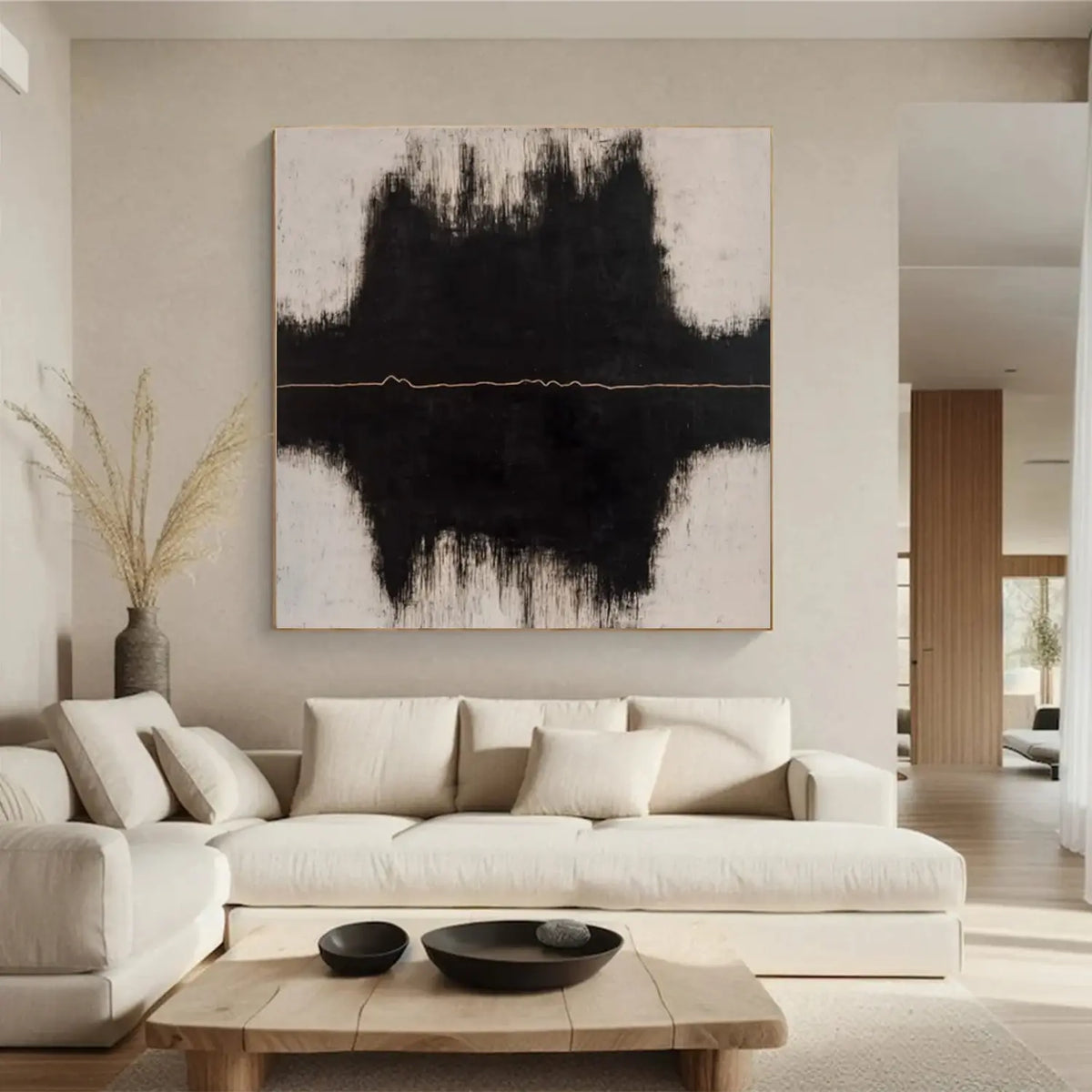 Black Minimalist Canvas Art #MM012