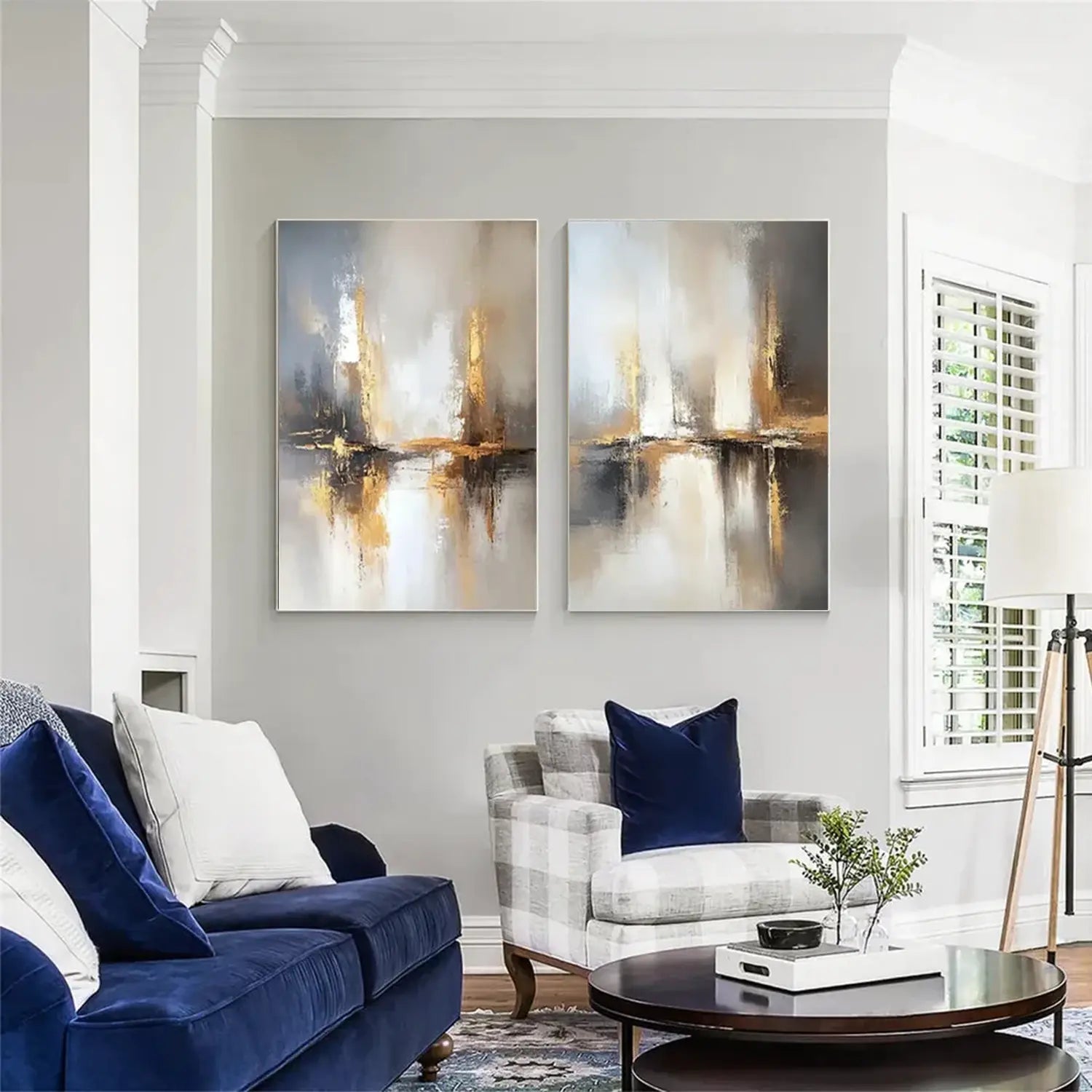 Abstract Painting Canvas Set of 2 #AW012