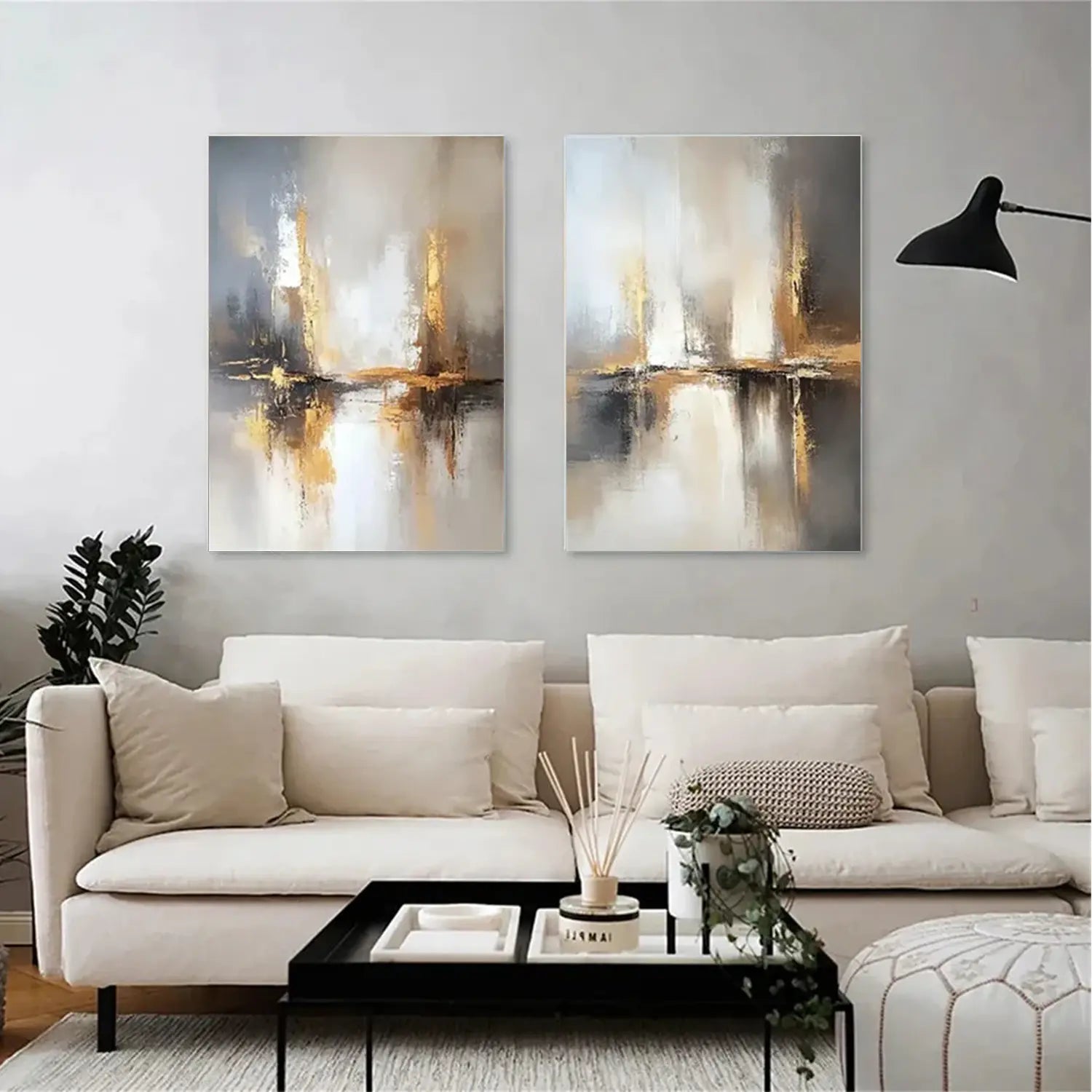 Abstract Painting Canvas Set of 2 #AW012