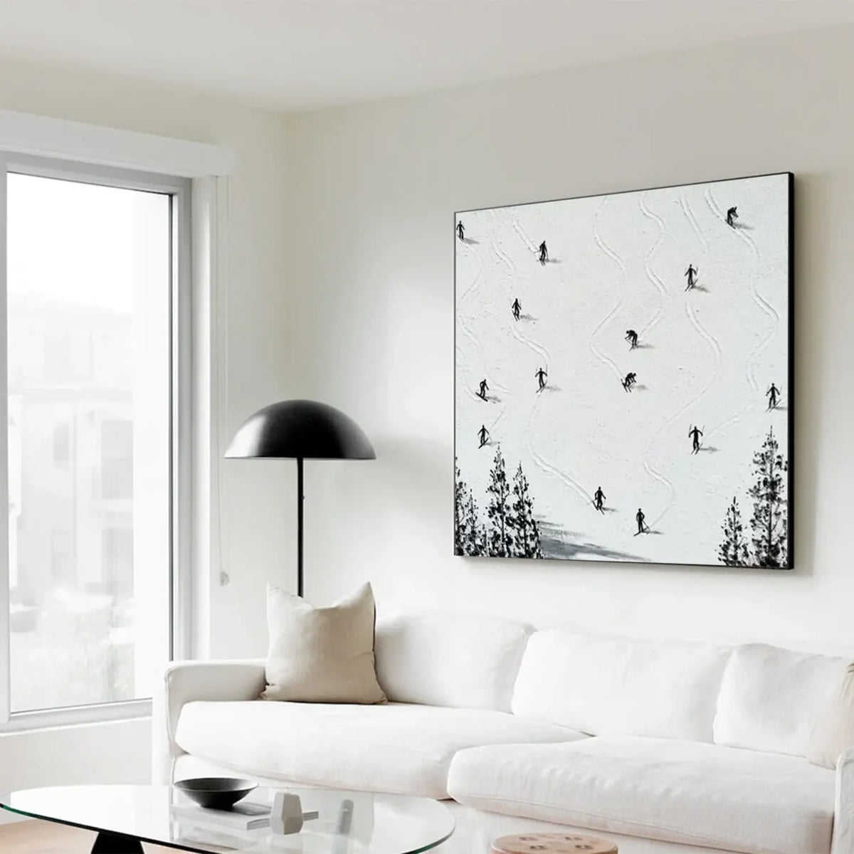 Skiing Sports Textured Wall Art #SC026