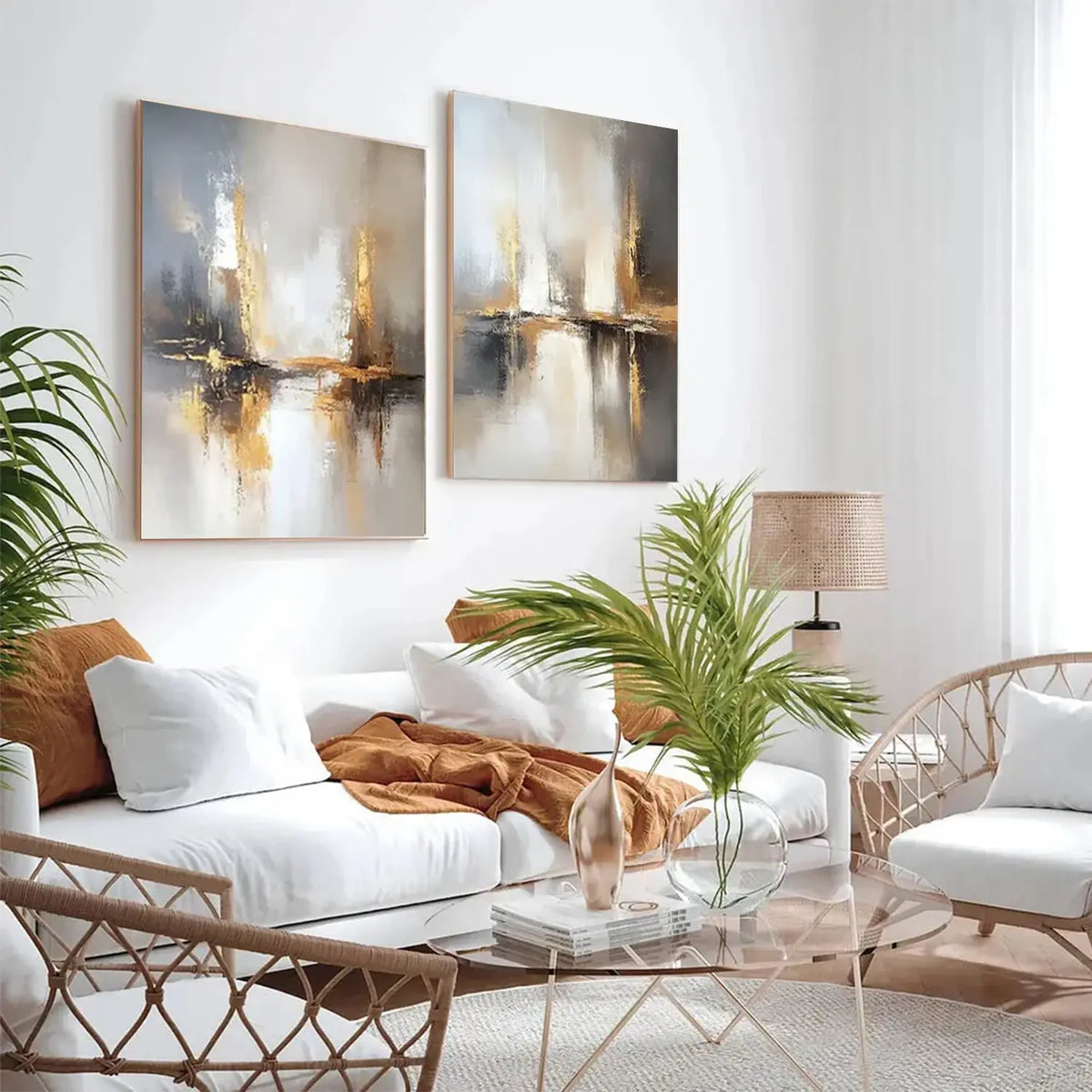 Abstract Painting Canvas Set of 2 #AW012