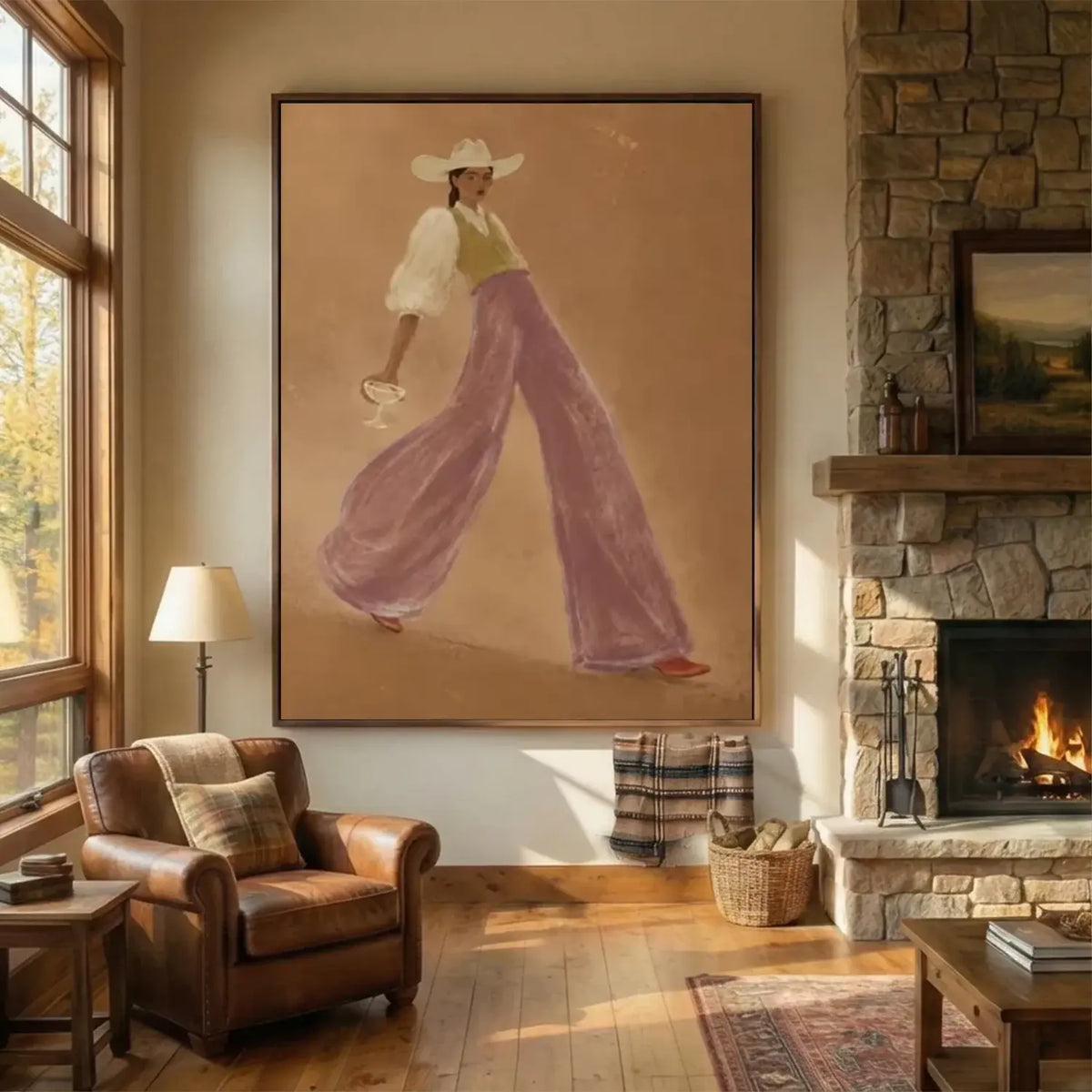 Vintage Americana Art Western Cowboy #VA092