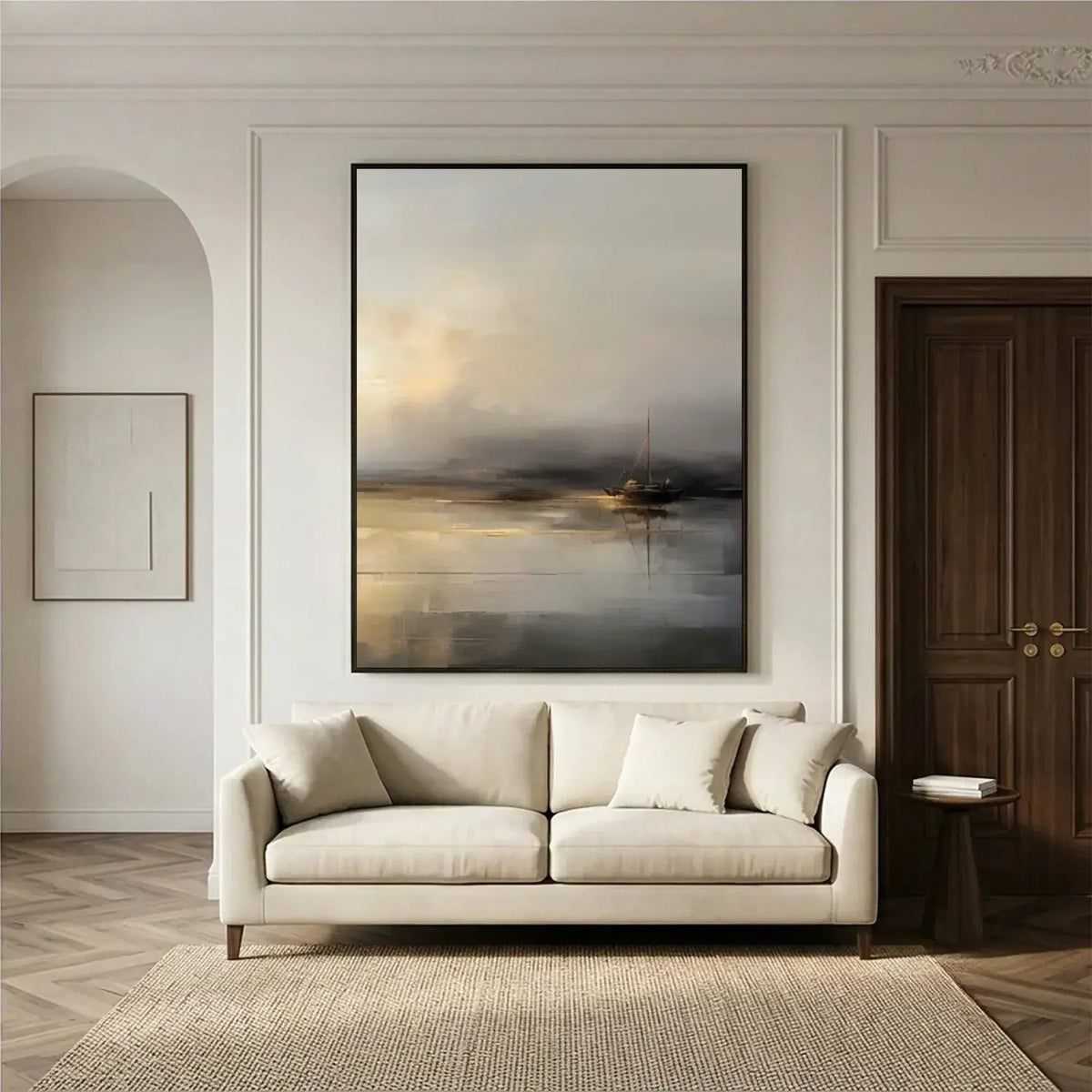 Abstract Ocean And Sky Canvas Art #OS078