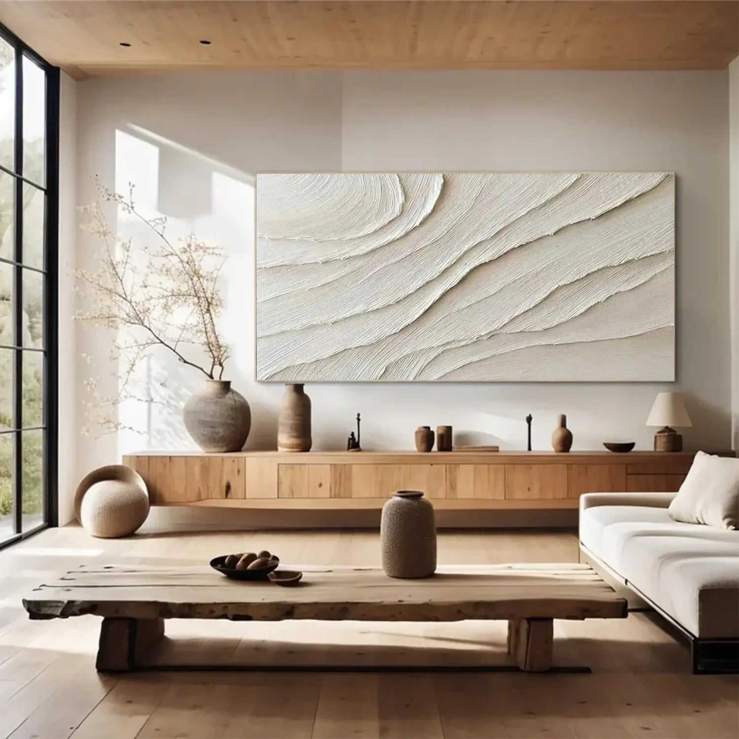 White Minimalist Textured Canvas #MW014