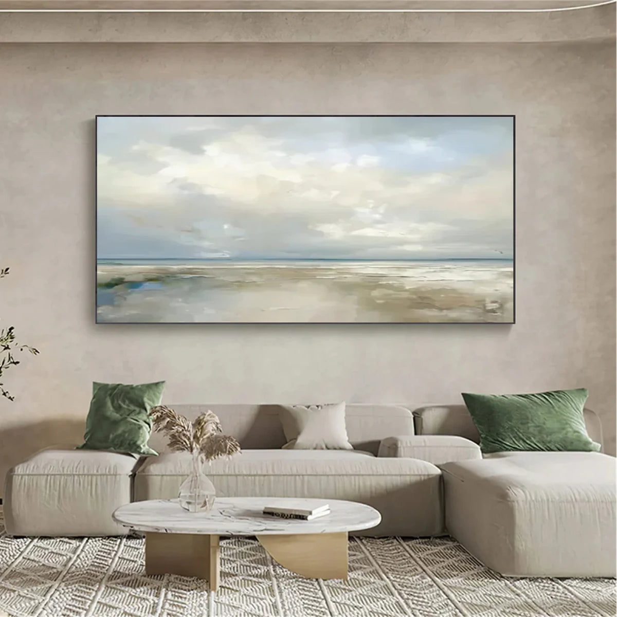 Abstract Ocean And Sky Canvas Art #OS067