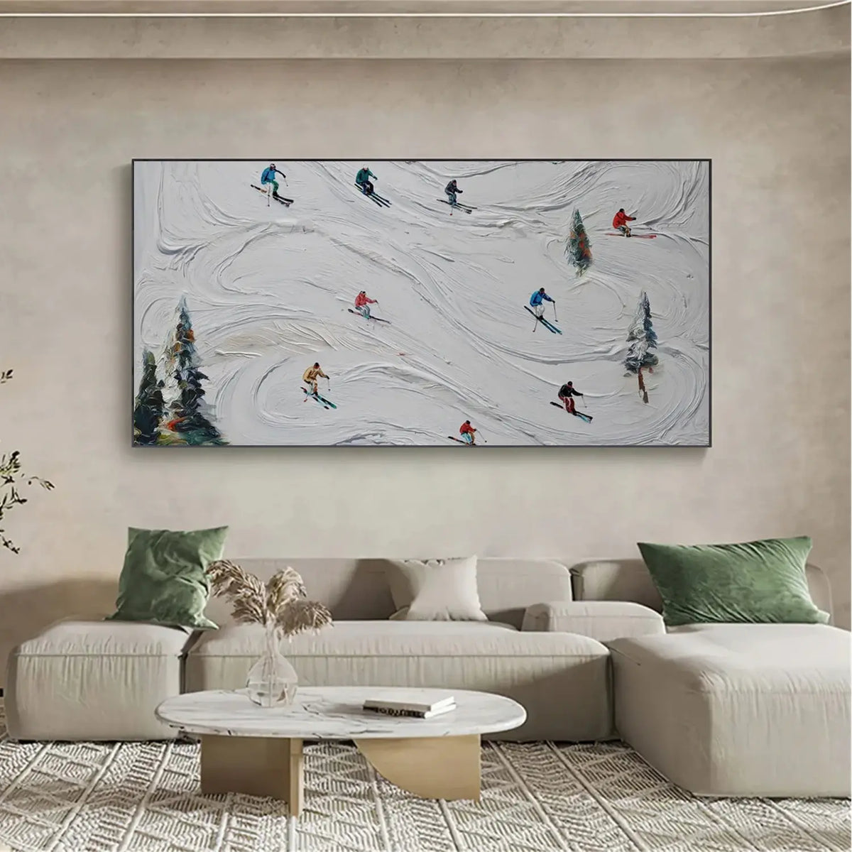 Skiing Sports Textured Wall Art #SC022
