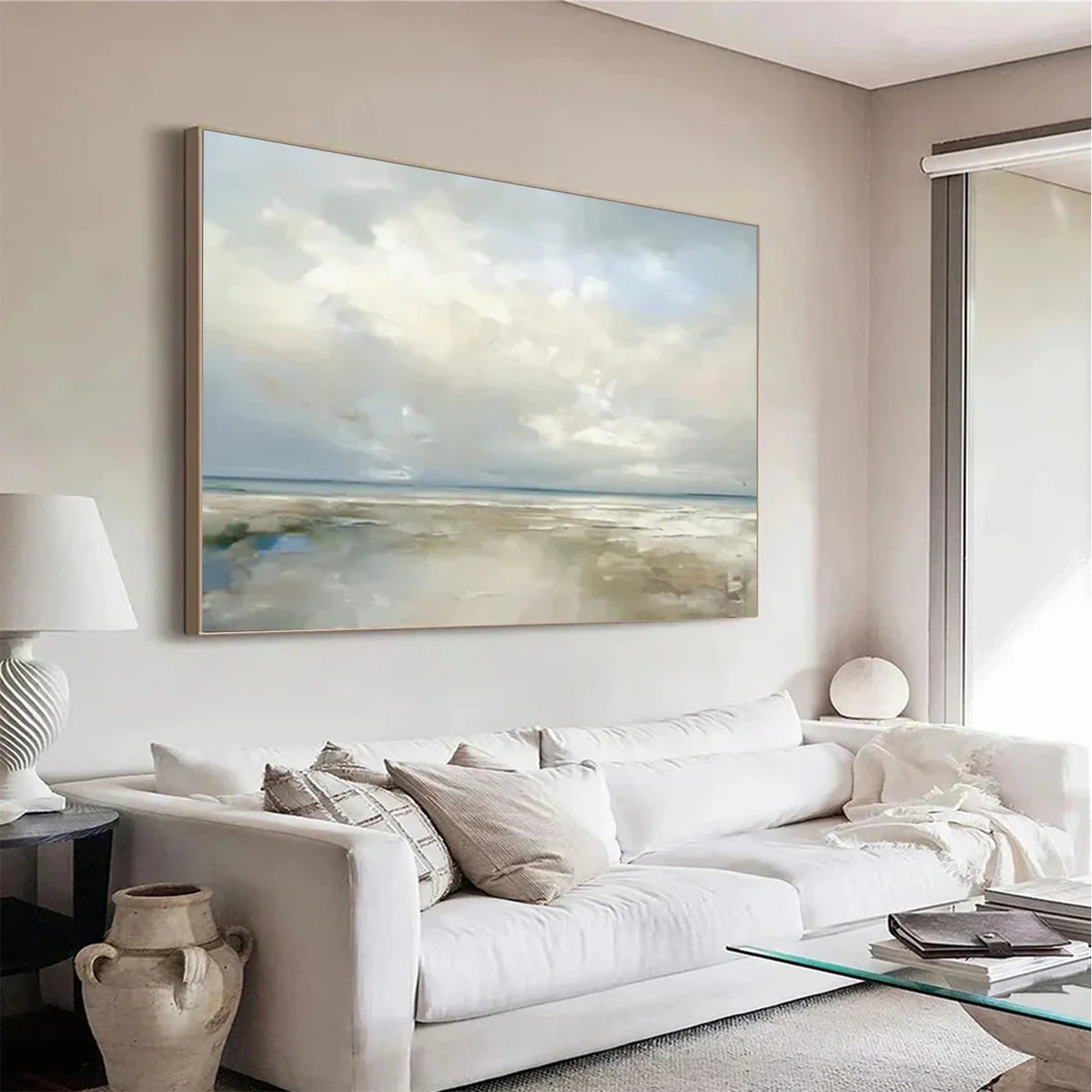 Abstract Ocean And Sky Canvas Art #OS067