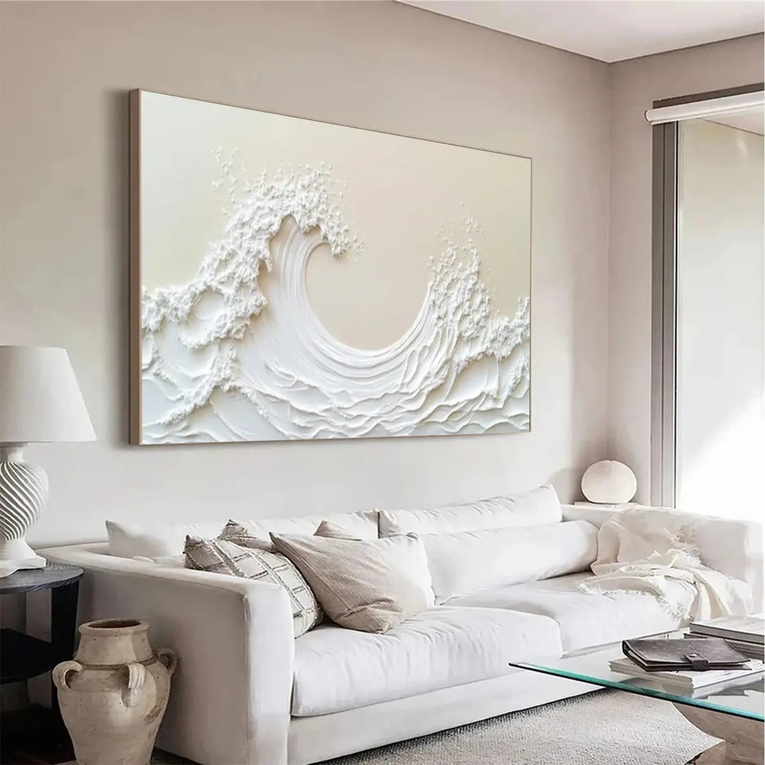 Ocean And Sky Minimalist Textured Wall Art #OS046
