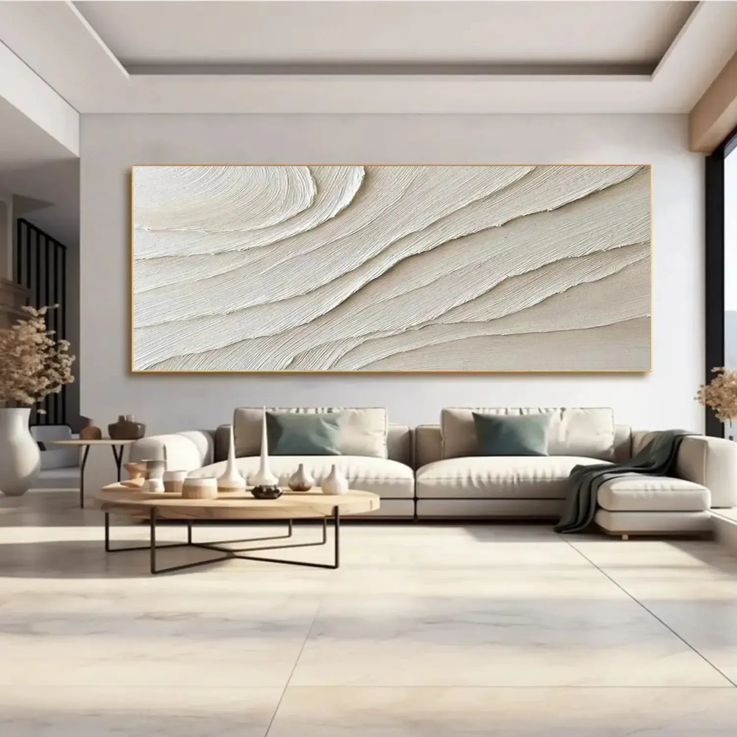 White Minimalist Textured Canvas #MW014