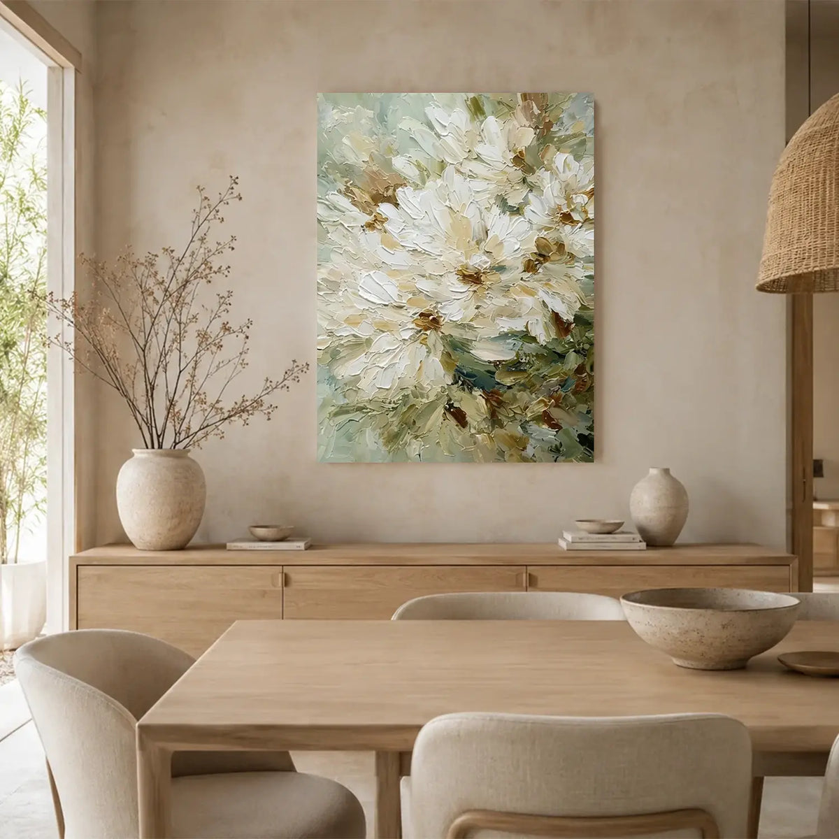 Abstract Flower And Tree Textured Canvas Art #FT073