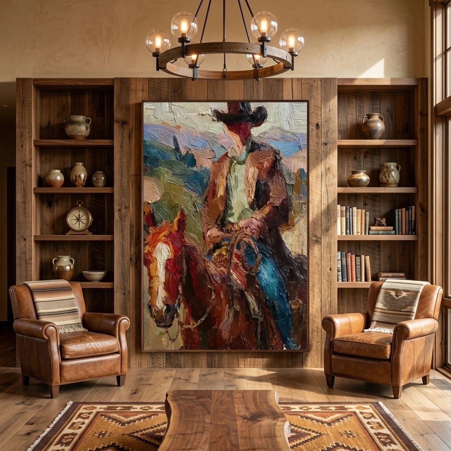 Vintage Americana Art | Crimson Steed Rider