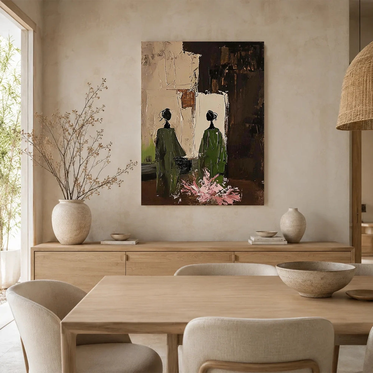 Abstract Portrait Textured Canvas Art #AW194