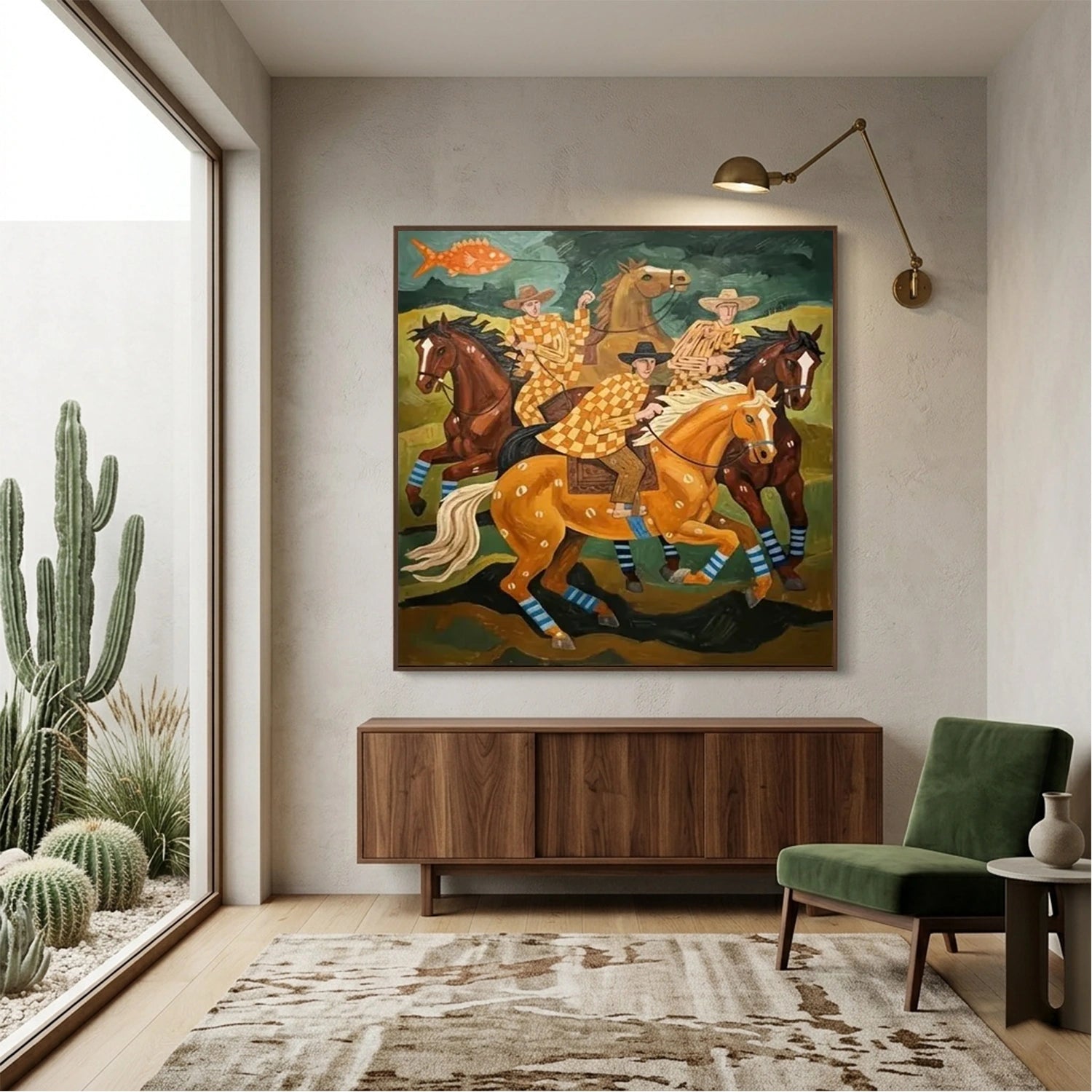 Vintage Americana Art | Checkerboard Riders