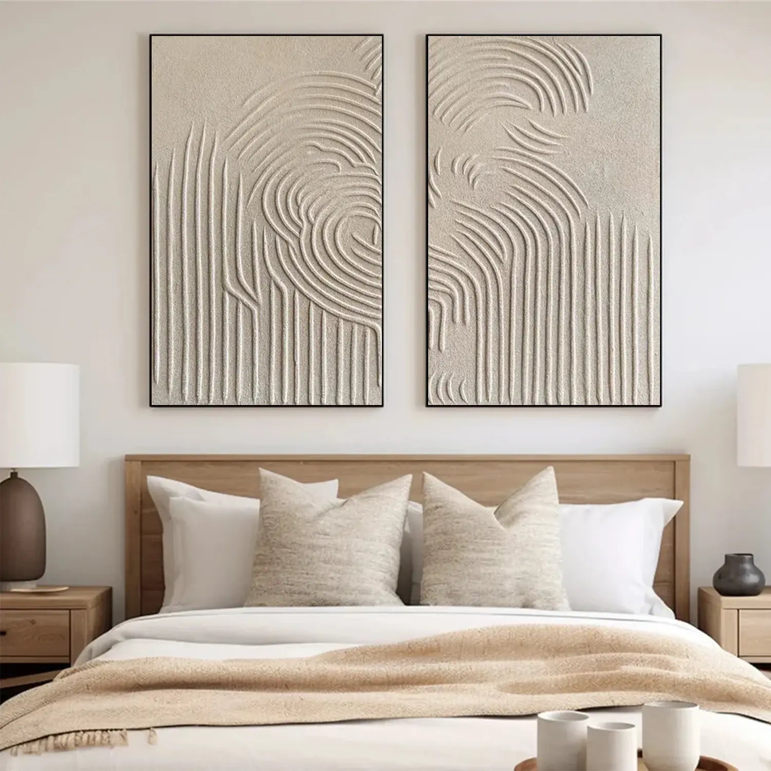 Beige & Brown Abstract Set of 2