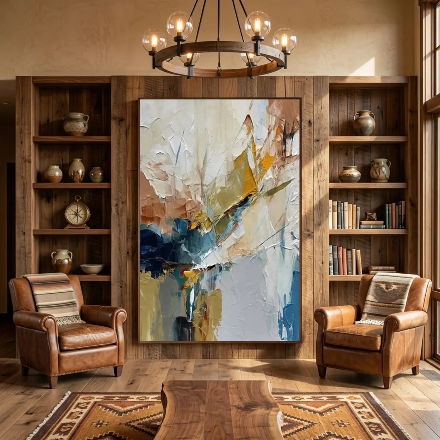 Colorful Abstract Textured Painting Canvas