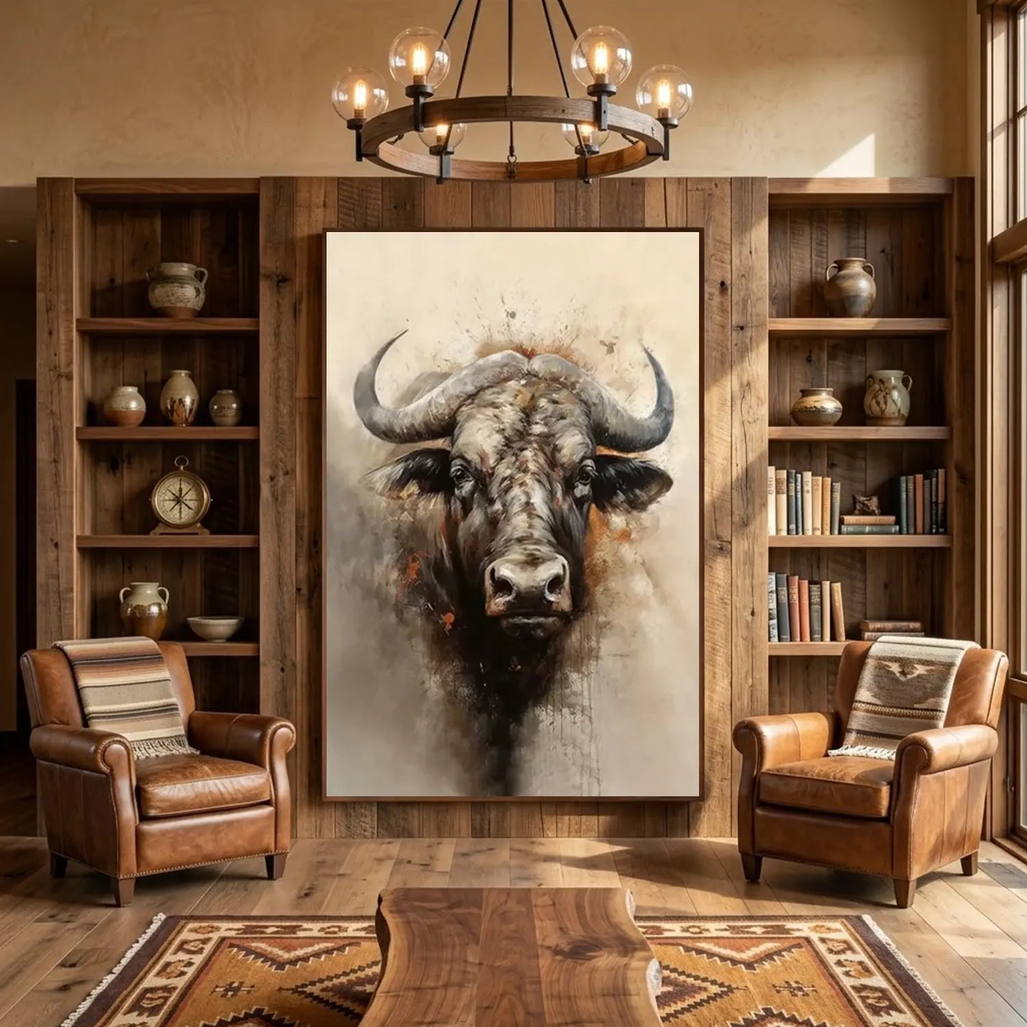 Abstract Animal Buffalo Wall Art