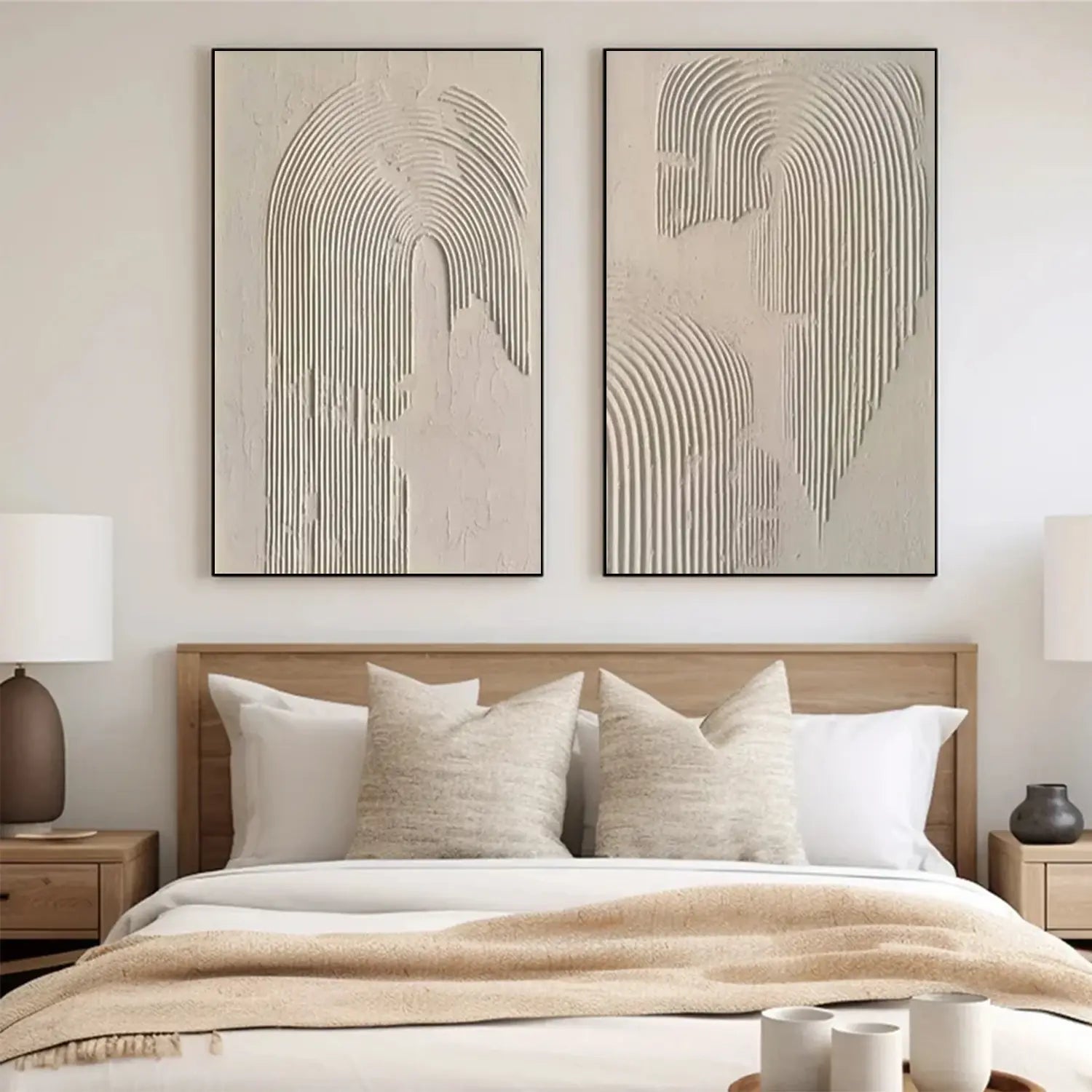 Beige & Brown Abstract Set of 2