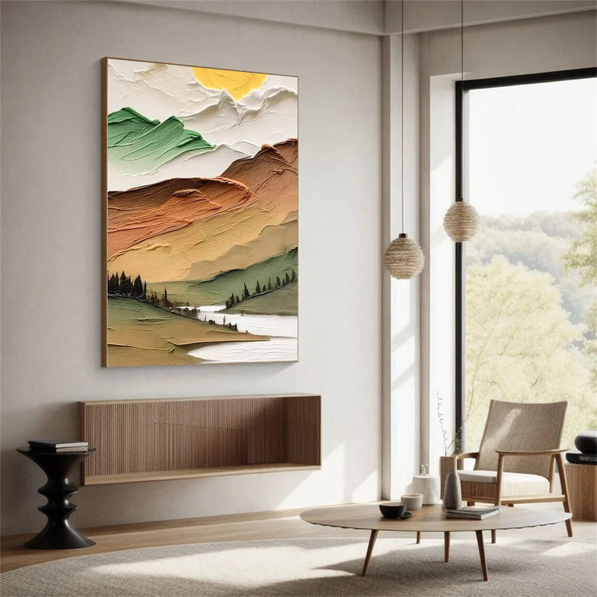 Colorful Mountain Textured Abstract Painting #MM028