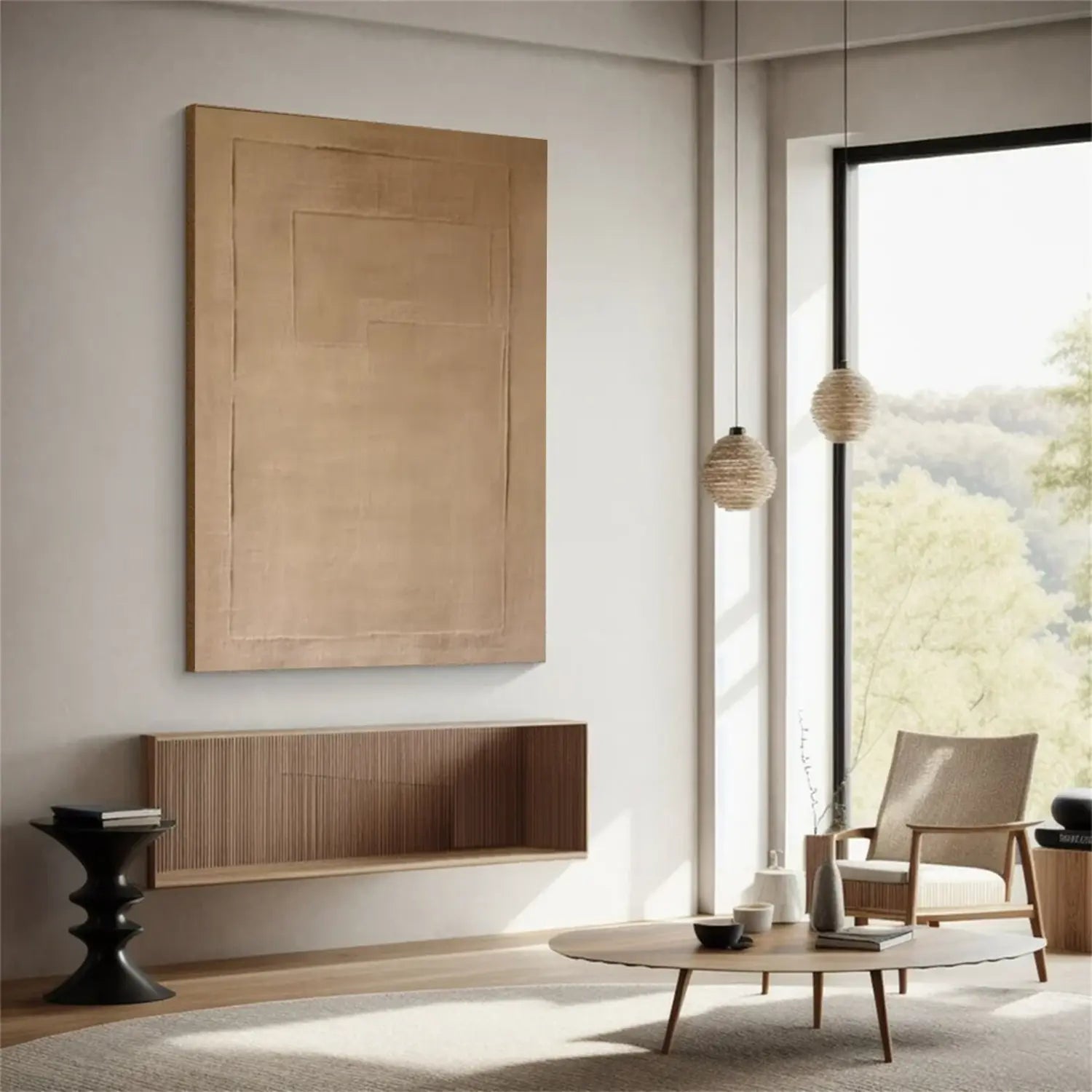 Beige and Brown Wabi Sabi Canvas Art #WS029